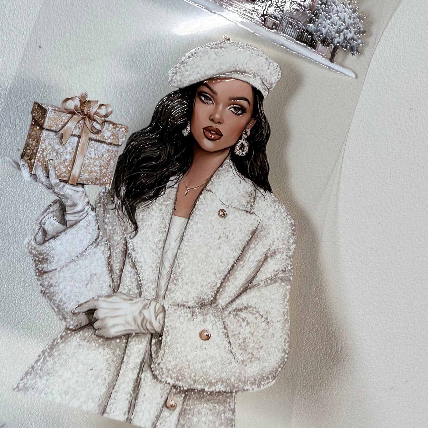 PET 3D raised Winter Adventure and Glam Christmas tape,one roll fashion, junk journal, scrapbooking,bullet journal, card making.