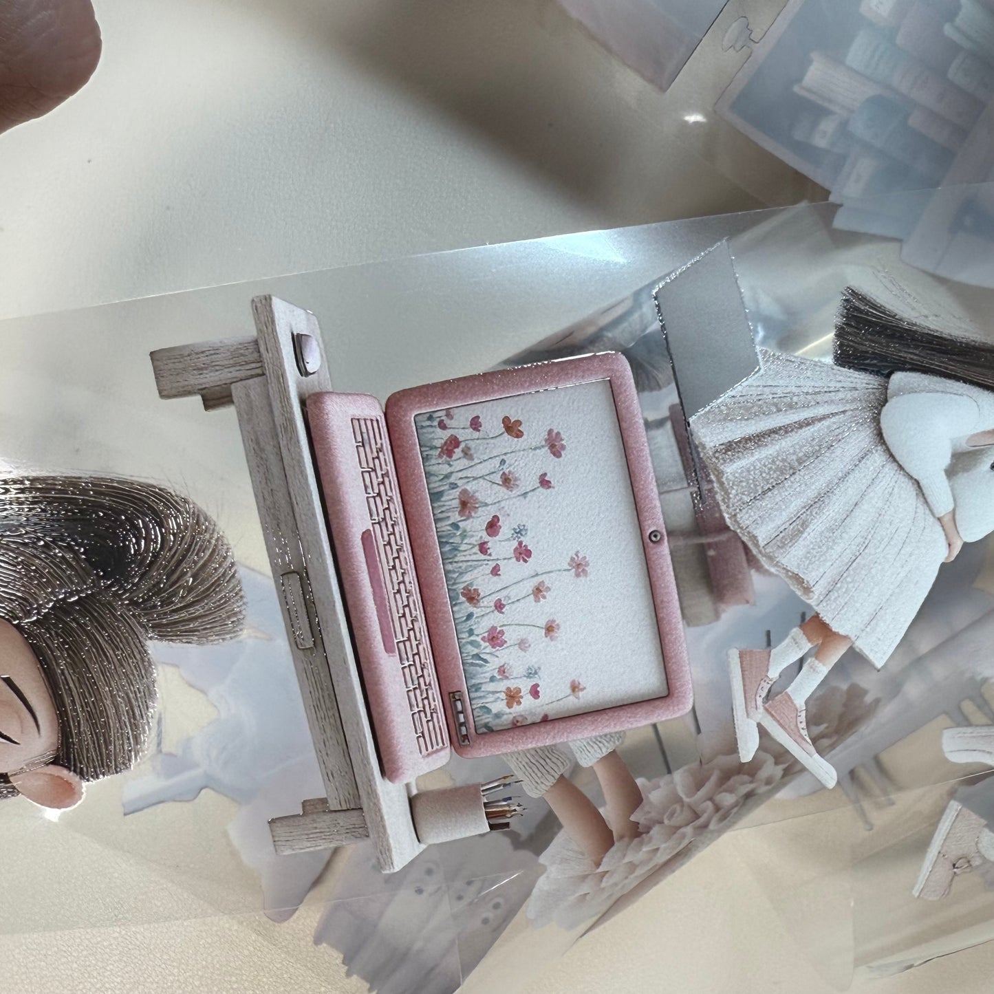 PET 3D raised Whimsical Fluffy Planner and Magic Academia tape,one roll fashion, junk journal, scrapbooking,bullet journal, card making.