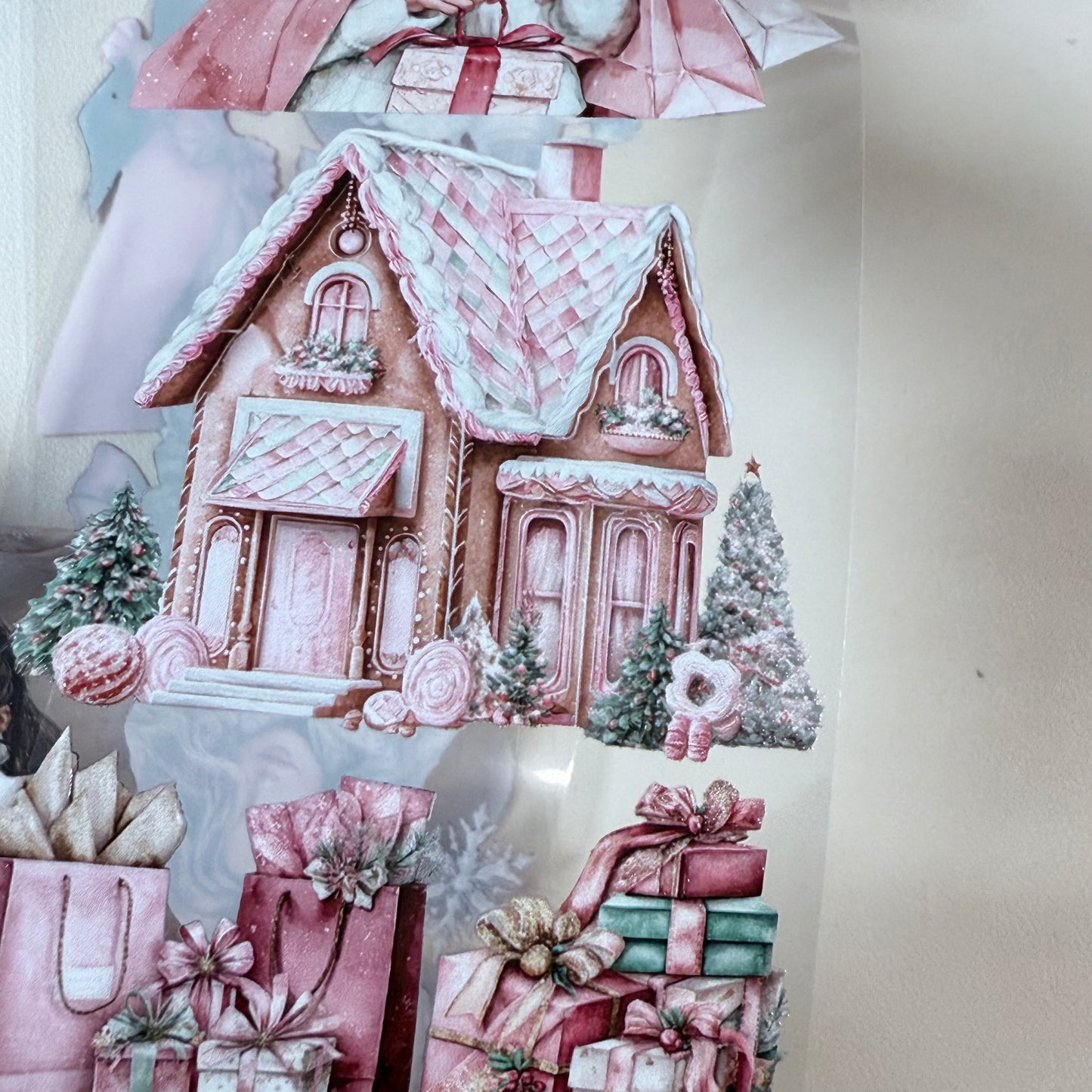 PET 3D raised Coquette and Farmhouse Christmas tape,one roll fashion, junk journal, scrapbooking,bullet journal, card making.