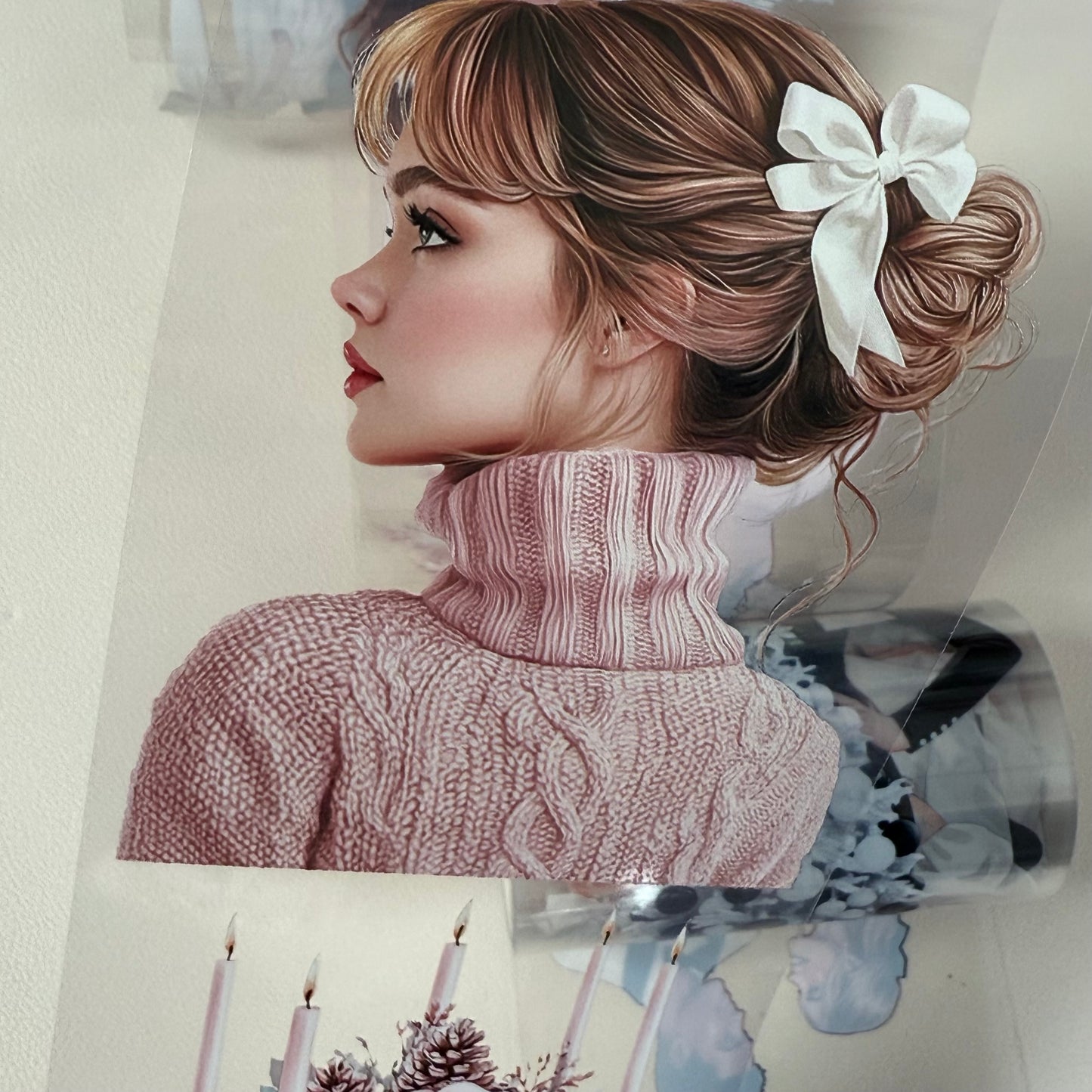 PET 3D raised Noir Noel Luxe and Pinkmas tape,one roll fashion, junk journal, scrapbooking,bullet journal, card making.