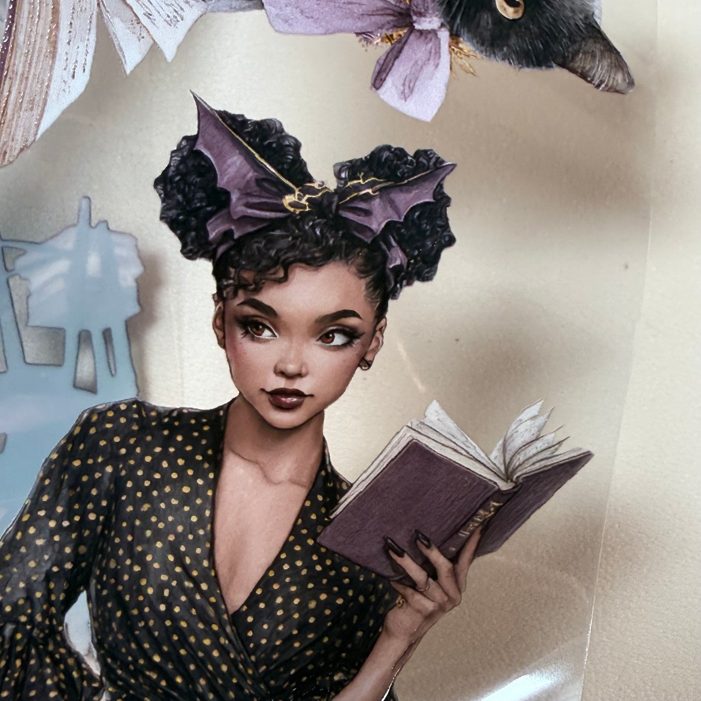Haunted Bookstore and Lilac Library PET 3D raised tape,one roll fashion, junk journal, scrapbooking,bullet journal, card making.
