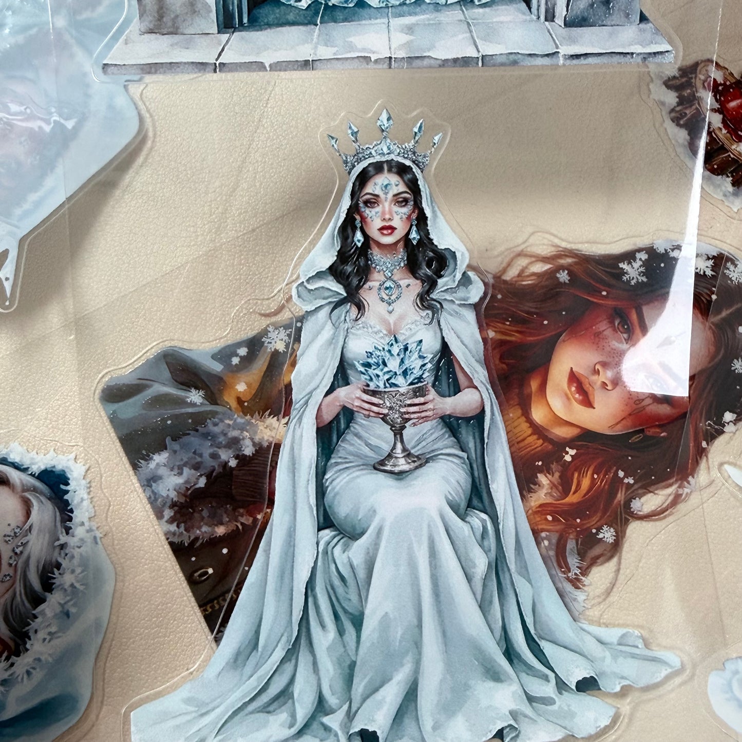KISSCUT Emberheart Winter Dragons and Diamond Winter Witch PET 3D raised tape,one roll fashion, junk journal, scrapbooking,bullet journal, card making.