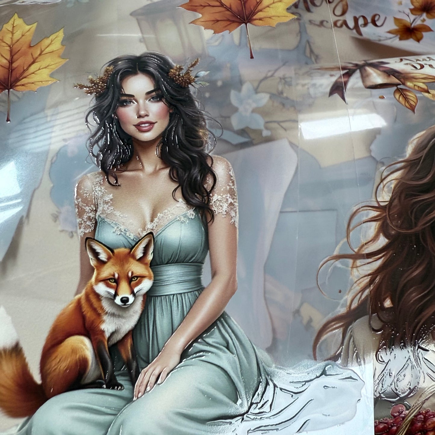 PET 3D raised Autumn Enchantment and Vineyard tape,one roll fashion, junk journal, scrapbooking,bullet journal, card making.