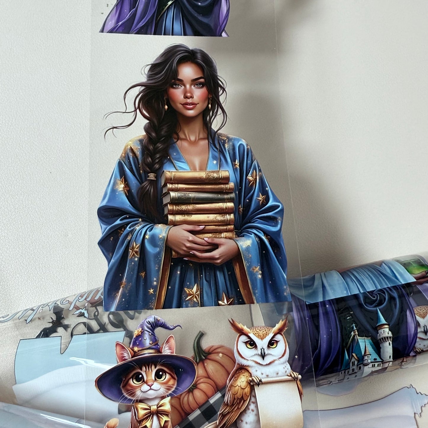 PET 3D raised Magical School and Ghost Halloween tape,one roll fashion, junk journal, scrapbooking,bullet journal, card making.