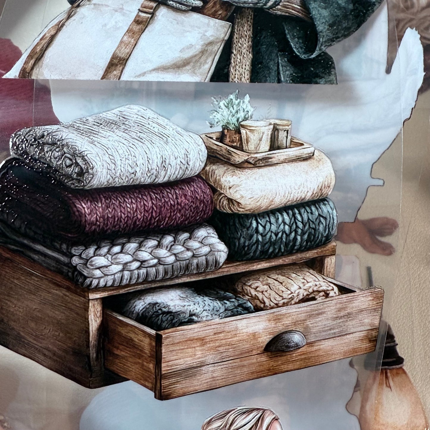 PET 3D raised Winter Hygge and Christmas Cottage tape,one roll fashion, junk journal, scrapbooking,bullet journal, card making.