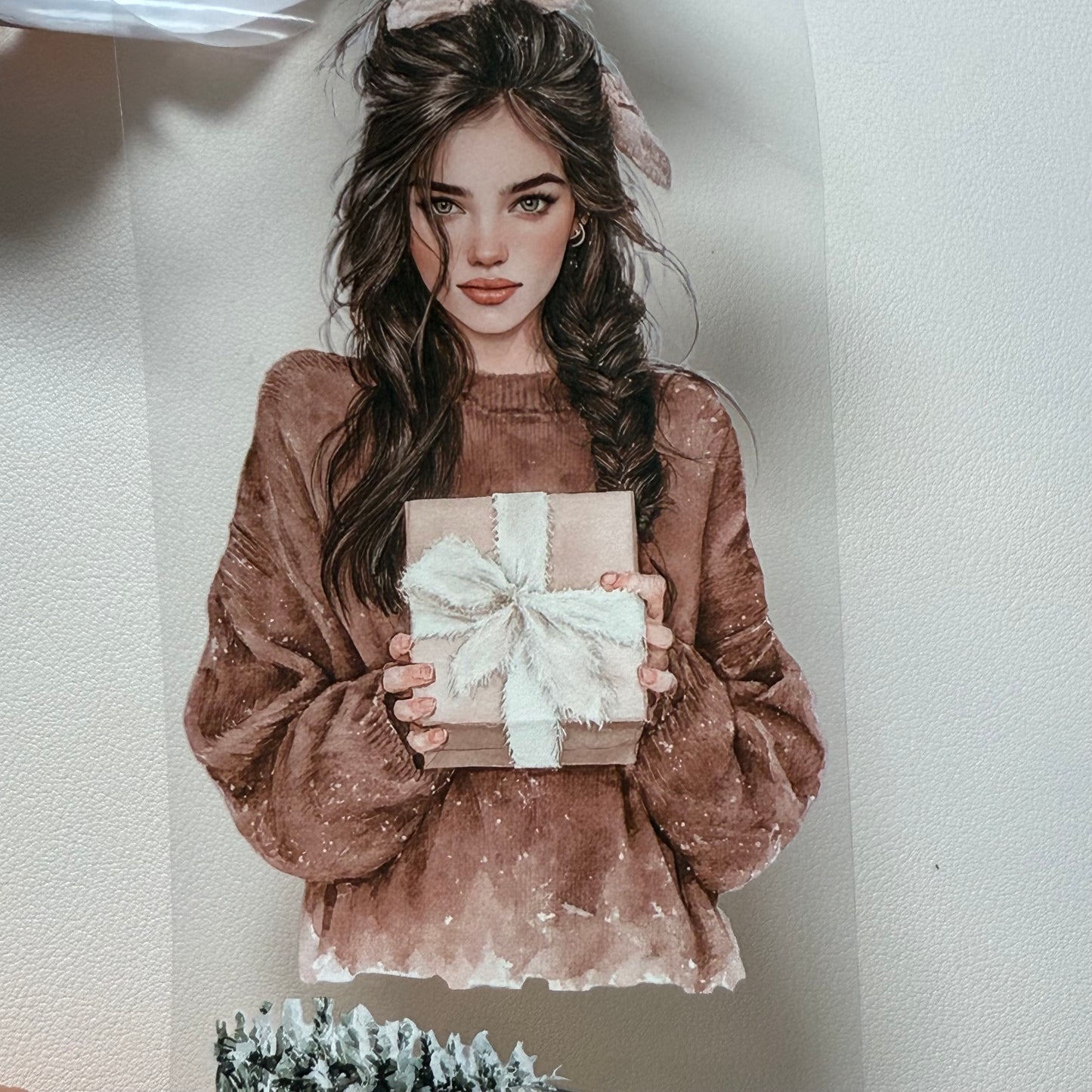 PET 3D raised Classic Christmas and Wooden Cabin tape,one roll fashion, junk journal, scrapbooking,bullet journal, card making.