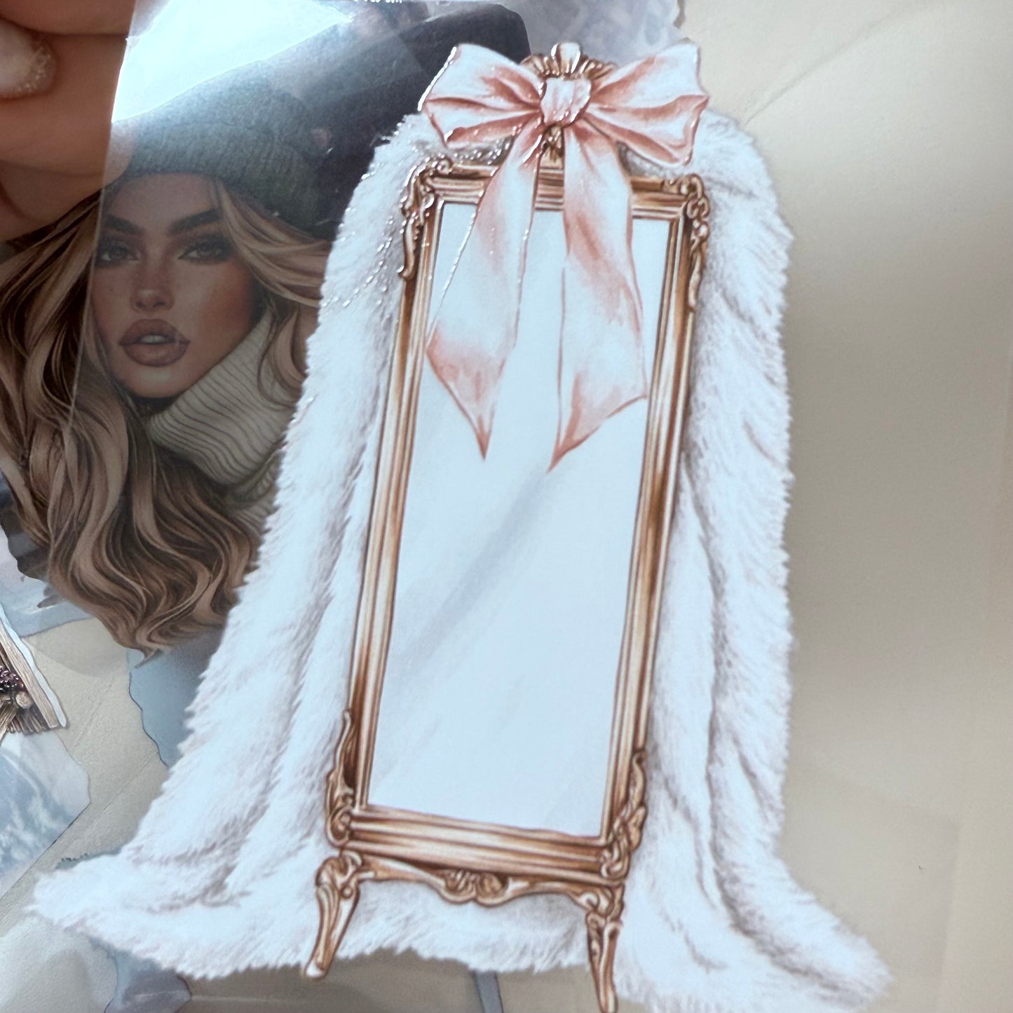 PET 3D raised Nordic Knit Winter and Champagne Christmas tape,one roll fashion, junk journal, scrapbooking,bullet journal, card making.