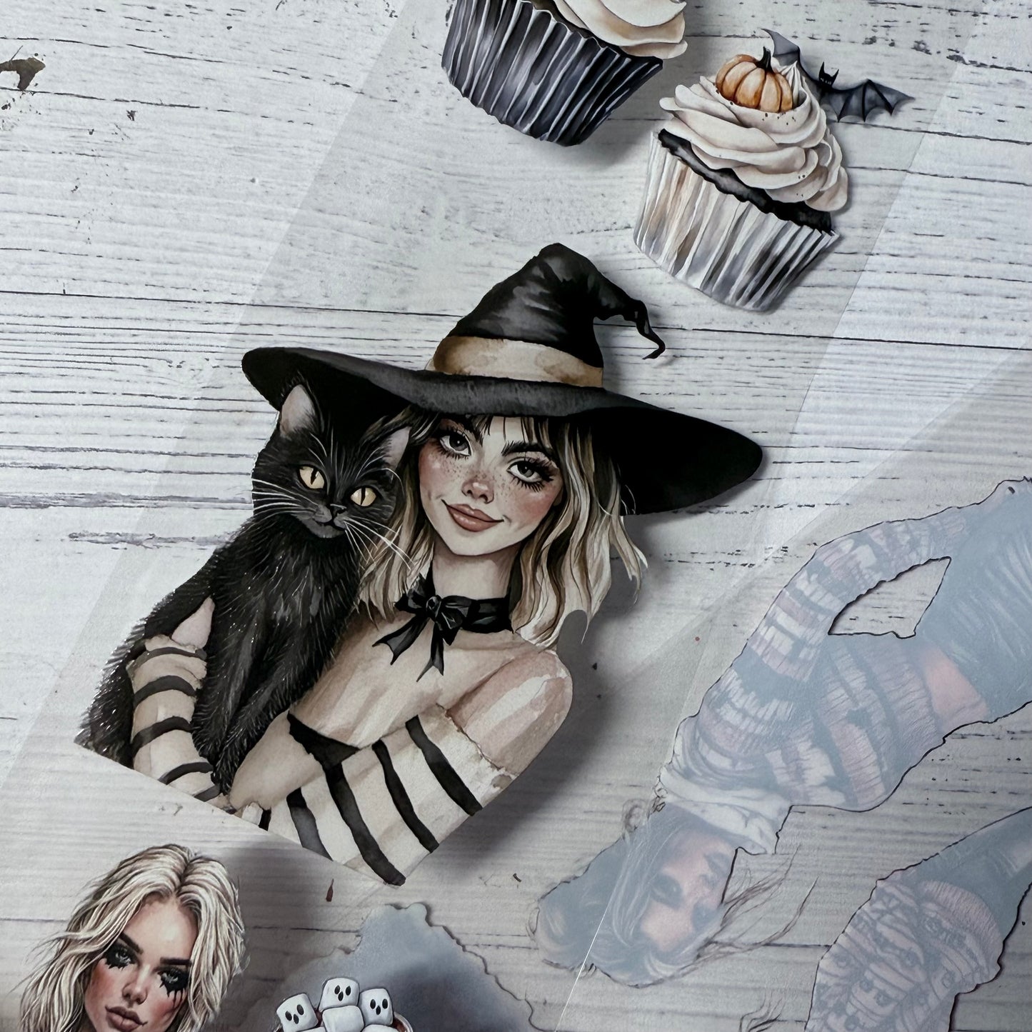 PET 3D raised Spooky Halloween tape,one roll fashion, junk journal, scrapbooking,bullet journal, card making.