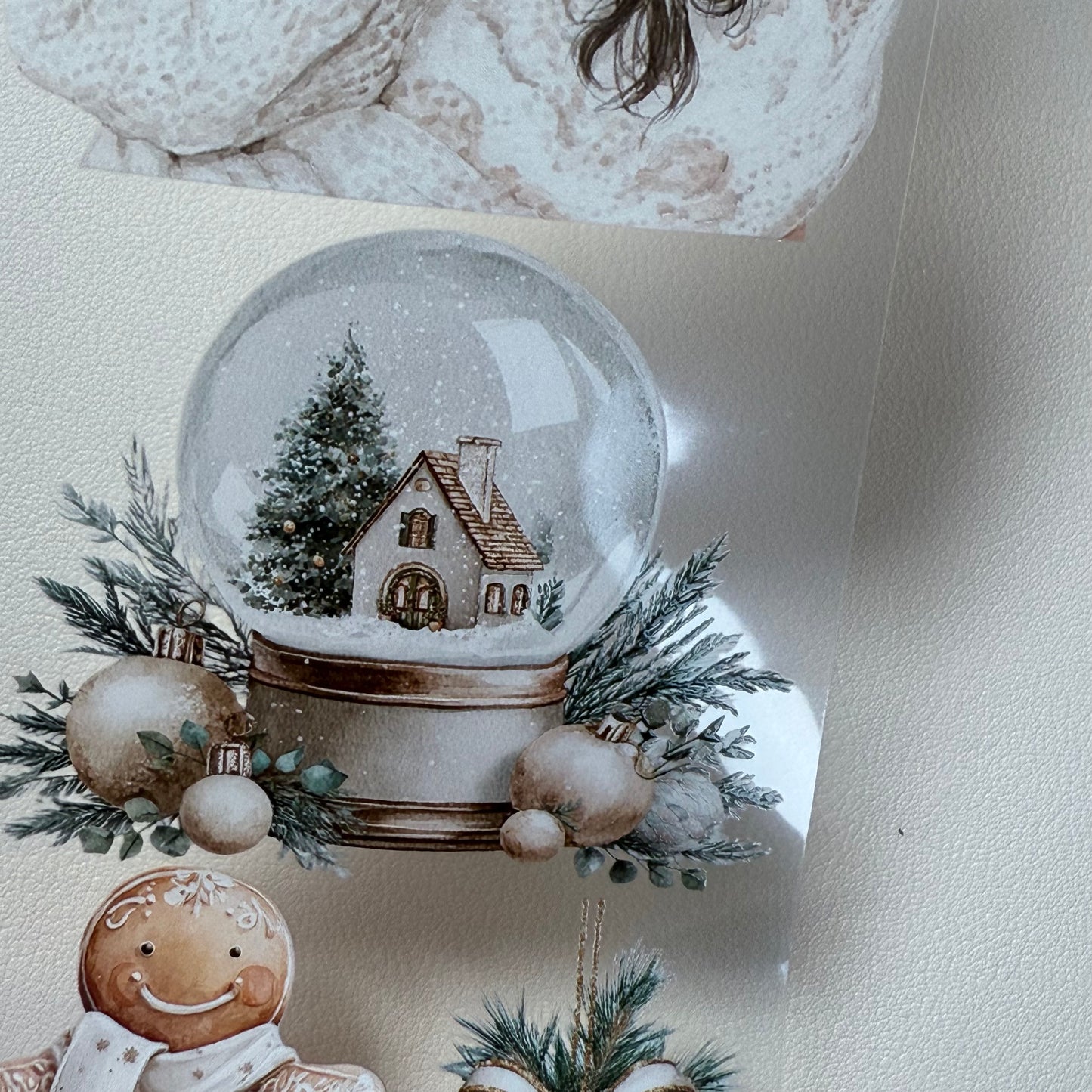 PET 3D raised Classic Christmas and Wooden Cabin tape,one roll fashion, junk journal, scrapbooking,bullet journal, card making.