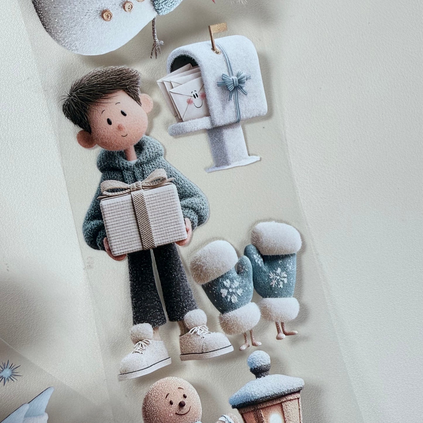 PET 3D raised Cozy Winter and Whimsical Fluffy Coffee tape,one roll fashion, junk journal, scrapbooking,bullet journal, card making.