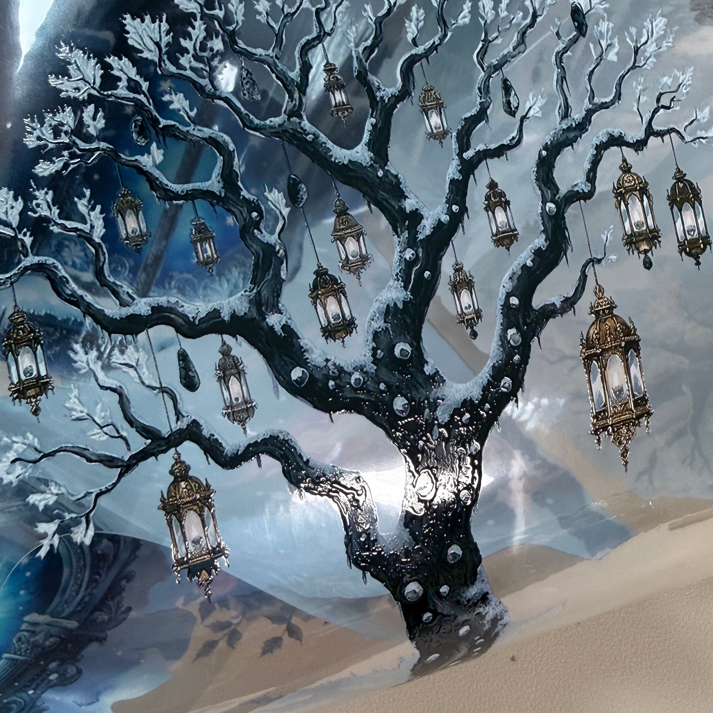 PET 3D raised Frosterd witch landscape 2 tape,one roll fashion, junk journal, scrapbooking,bullet journal, card making.