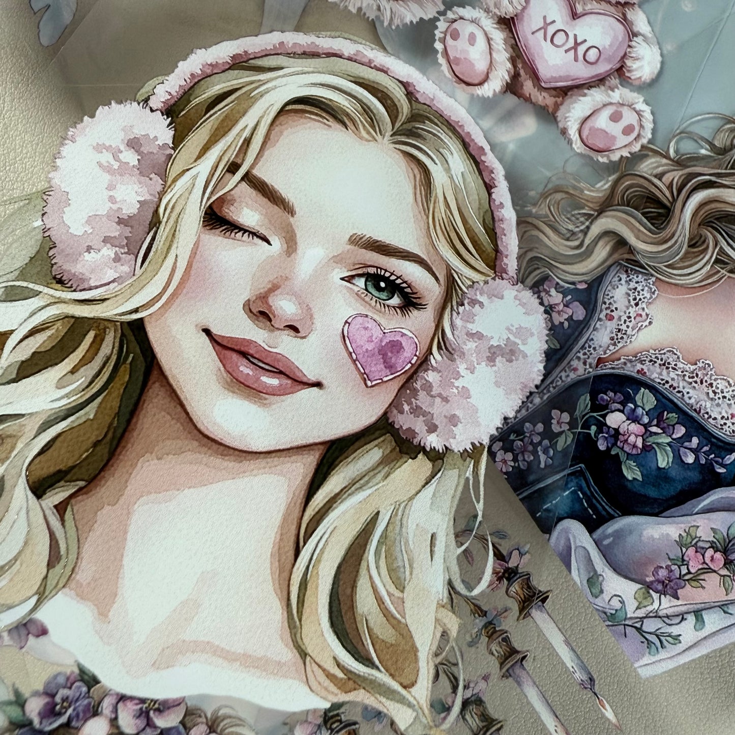 PET 3D raised Love is in the Air and  Versailles Reverietape,one roll fashion, junk journal, scrapbooking,bullet journal, card making.