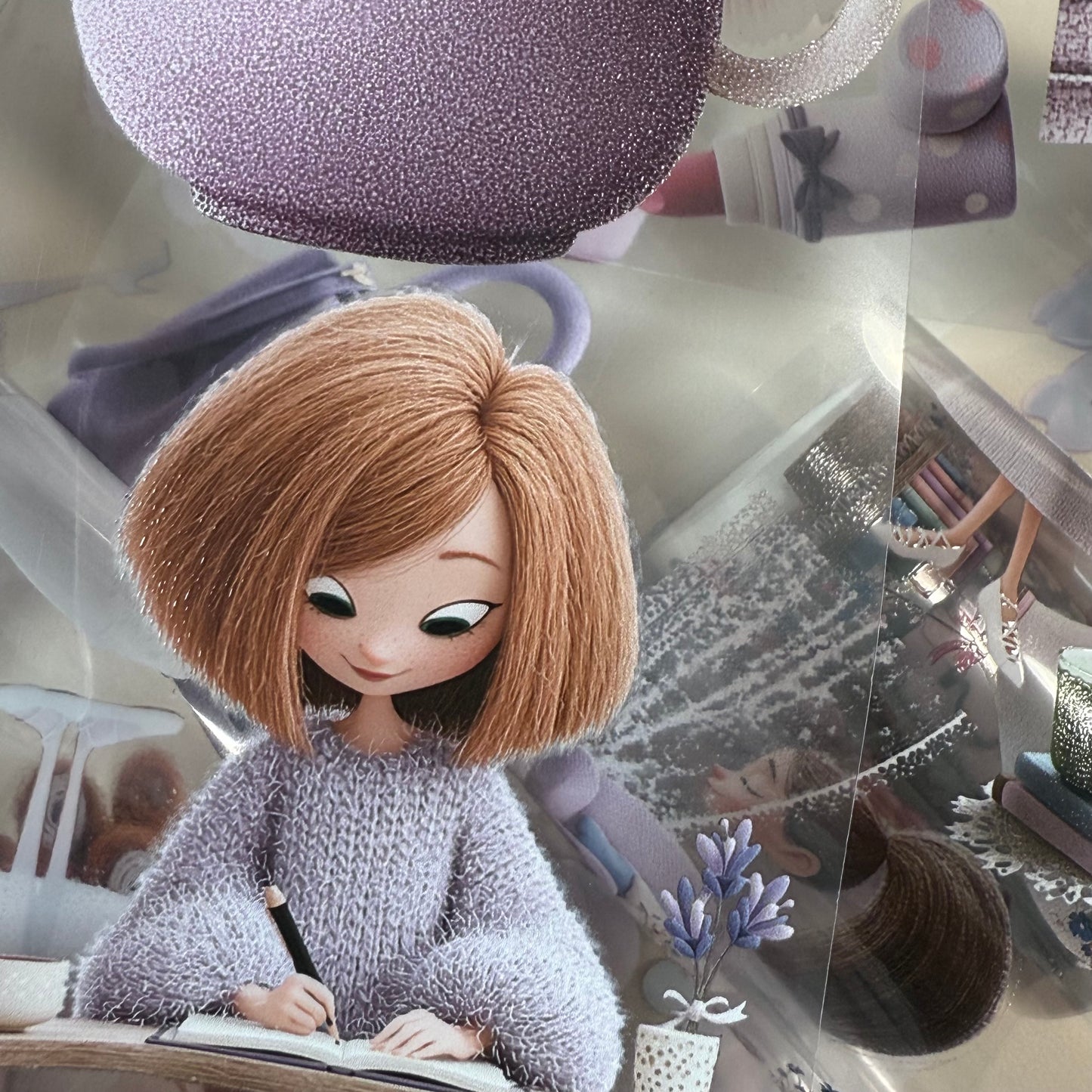 PET 3D raised Girls Planner and Whimsical Reading tape,one roll fashion, junk journal, scrapbooking,bullet journal, card making.