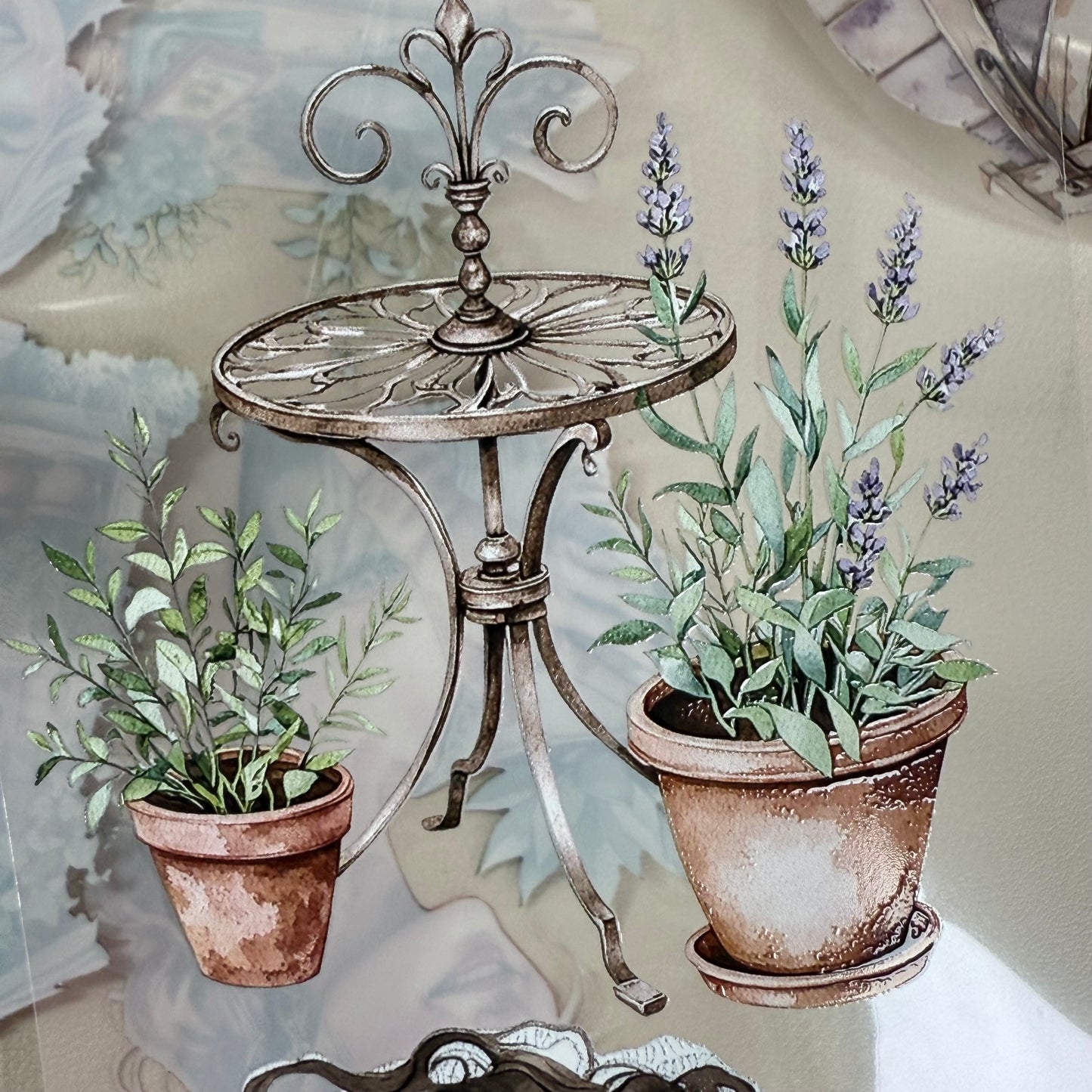 PET 3D raised Wild Lavender and I love plants tape,one roll fashion, junk journal, scrapbooking,bullet journal, card making.