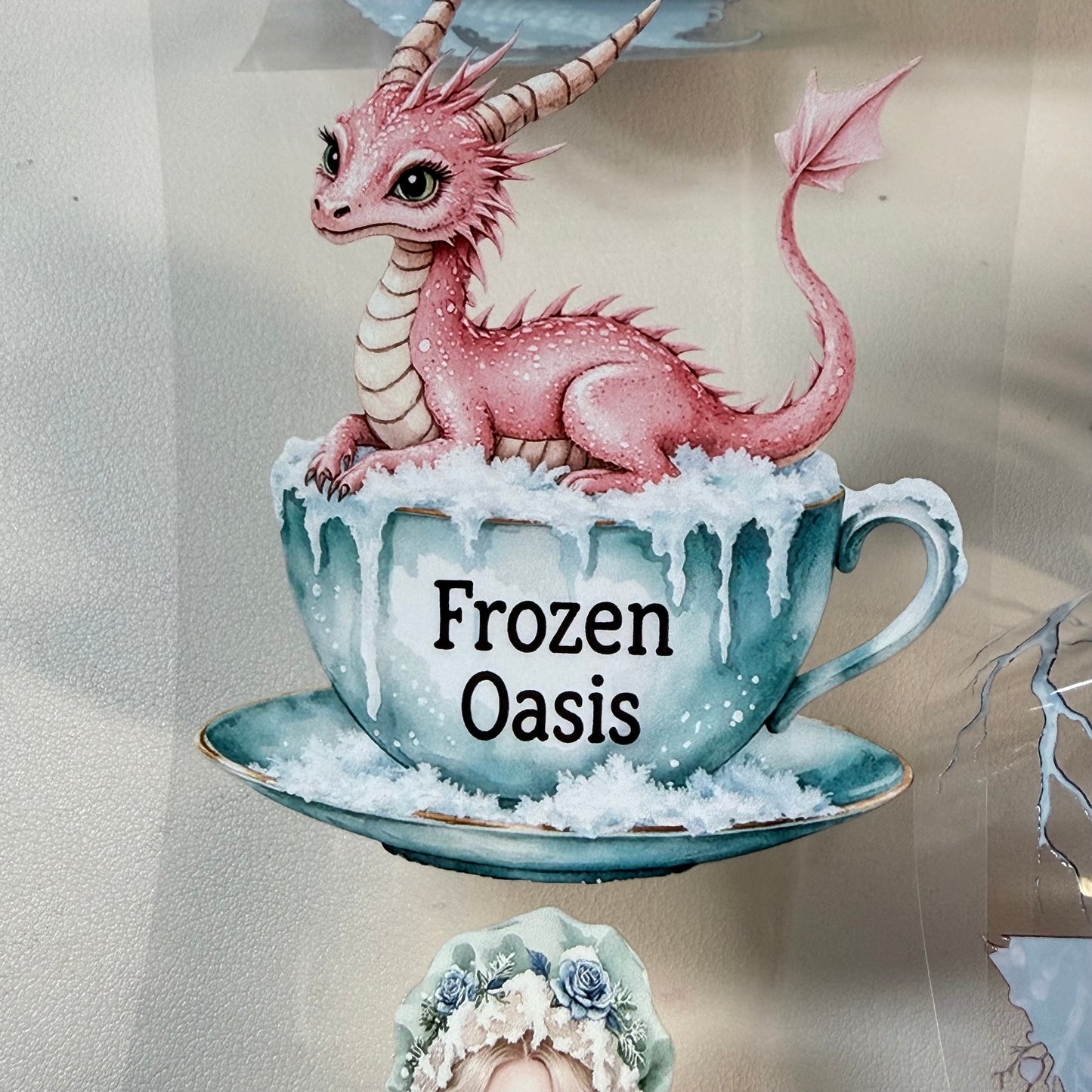 Snowpetal Faerie Dragons and Garnet Winter Witch 3D PET Foil Washi Tape