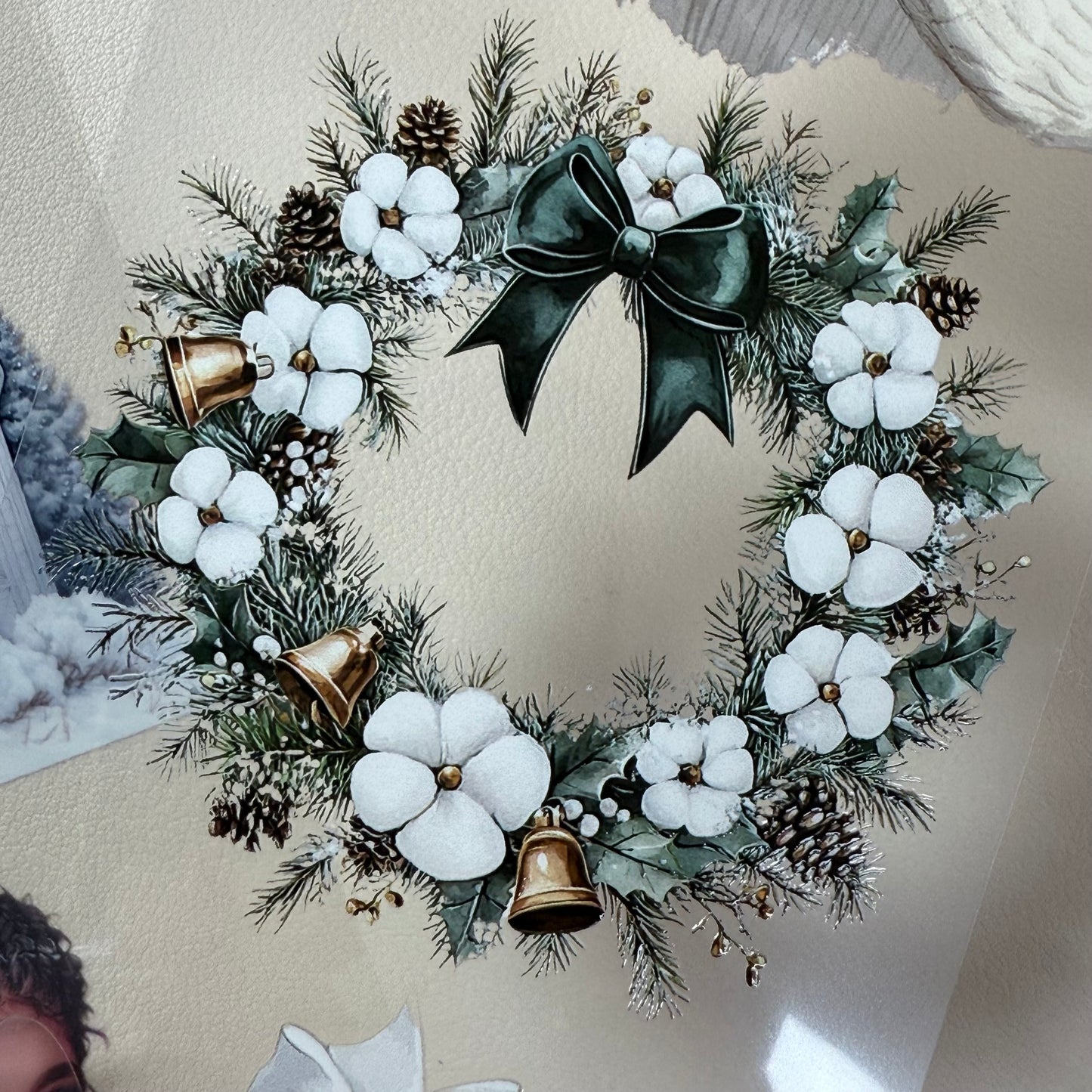 PET 3D raised Classy Old Money and White Luxe Crhistmas tape,one roll fashion, junk journal, scrapbooking,bullet journal, card making.