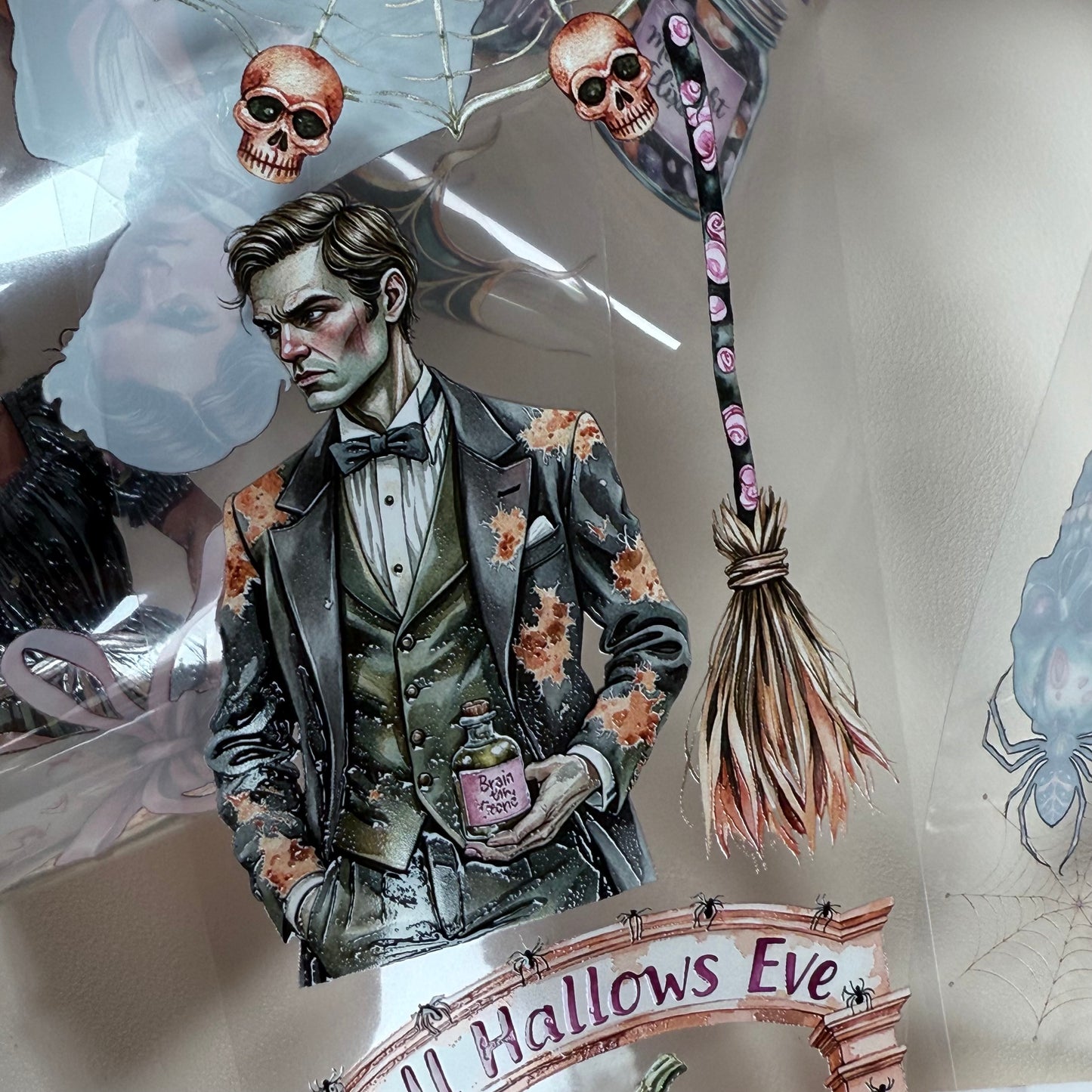 PET 3D raised Secrets of the Underworld and Halloween Mysteries tape,one roll fashion, junk journal, scrapbooking,bullet journal, card making.