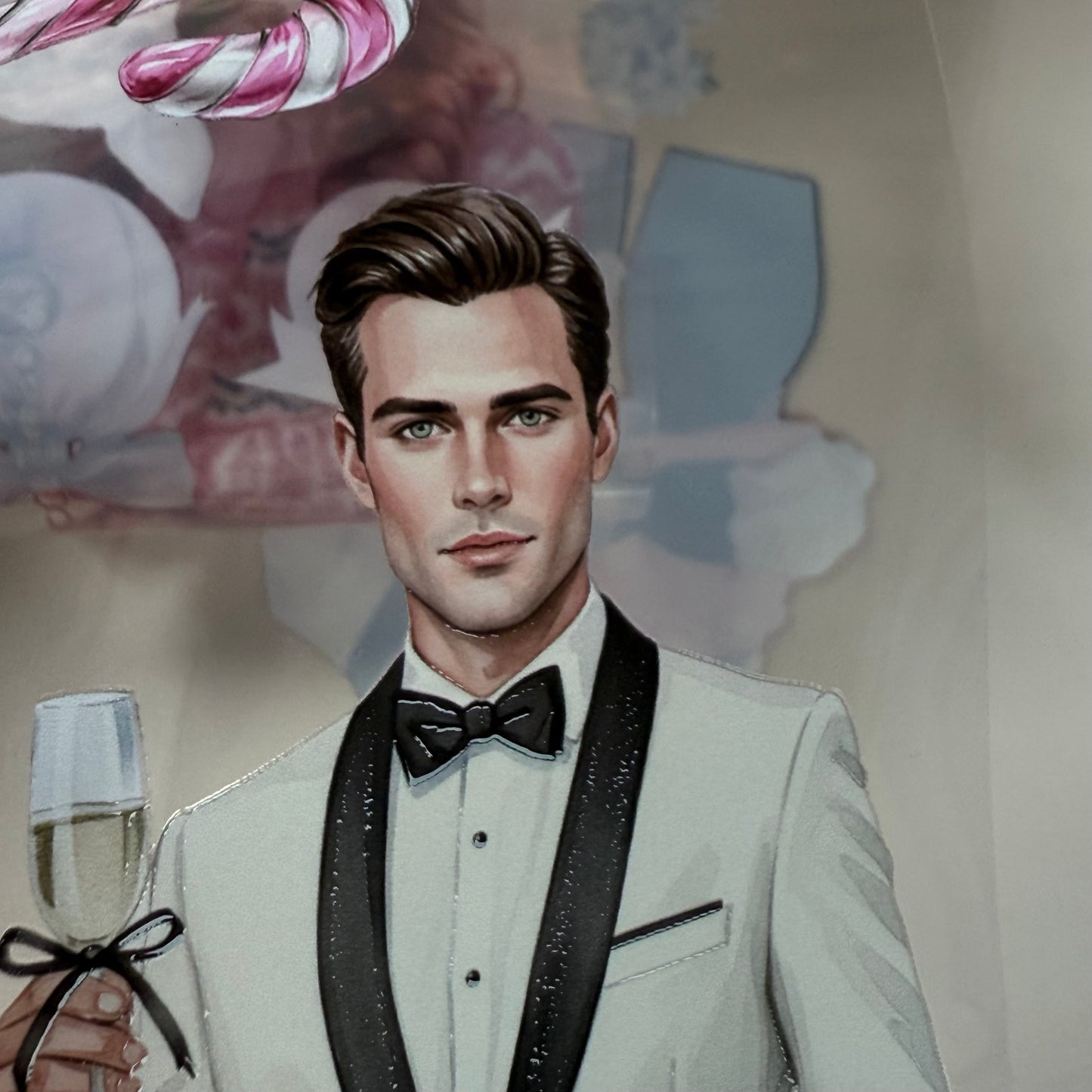 PET 3D raised Noir Noel Luxe and Pinkmas tape,one roll fashion, junk journal, scrapbooking,bullet journal, card making.