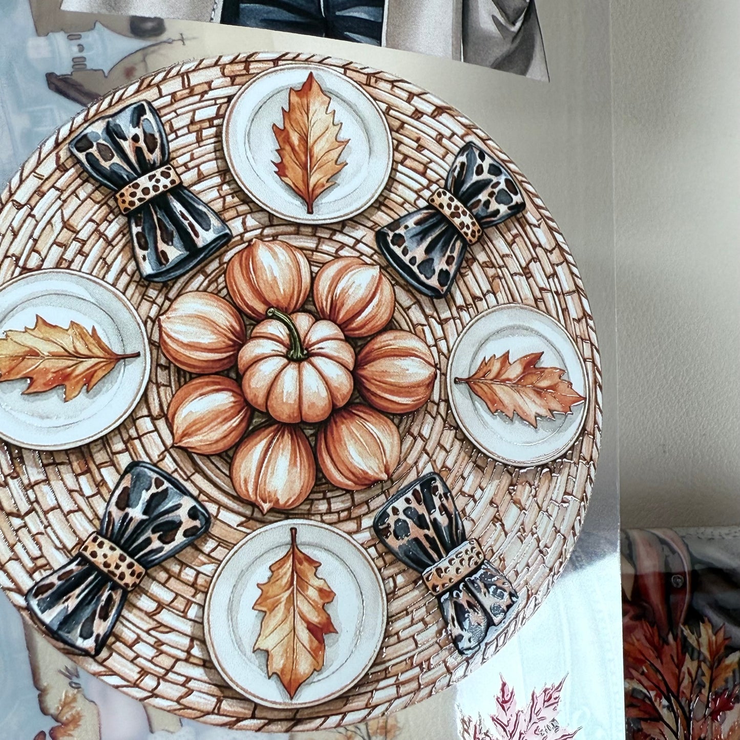 PET 3D raised Cozy Evenings and Fall Splendor in Nature tape,one roll fashion, junk journal, scrapbooking,bullet journal, card making.