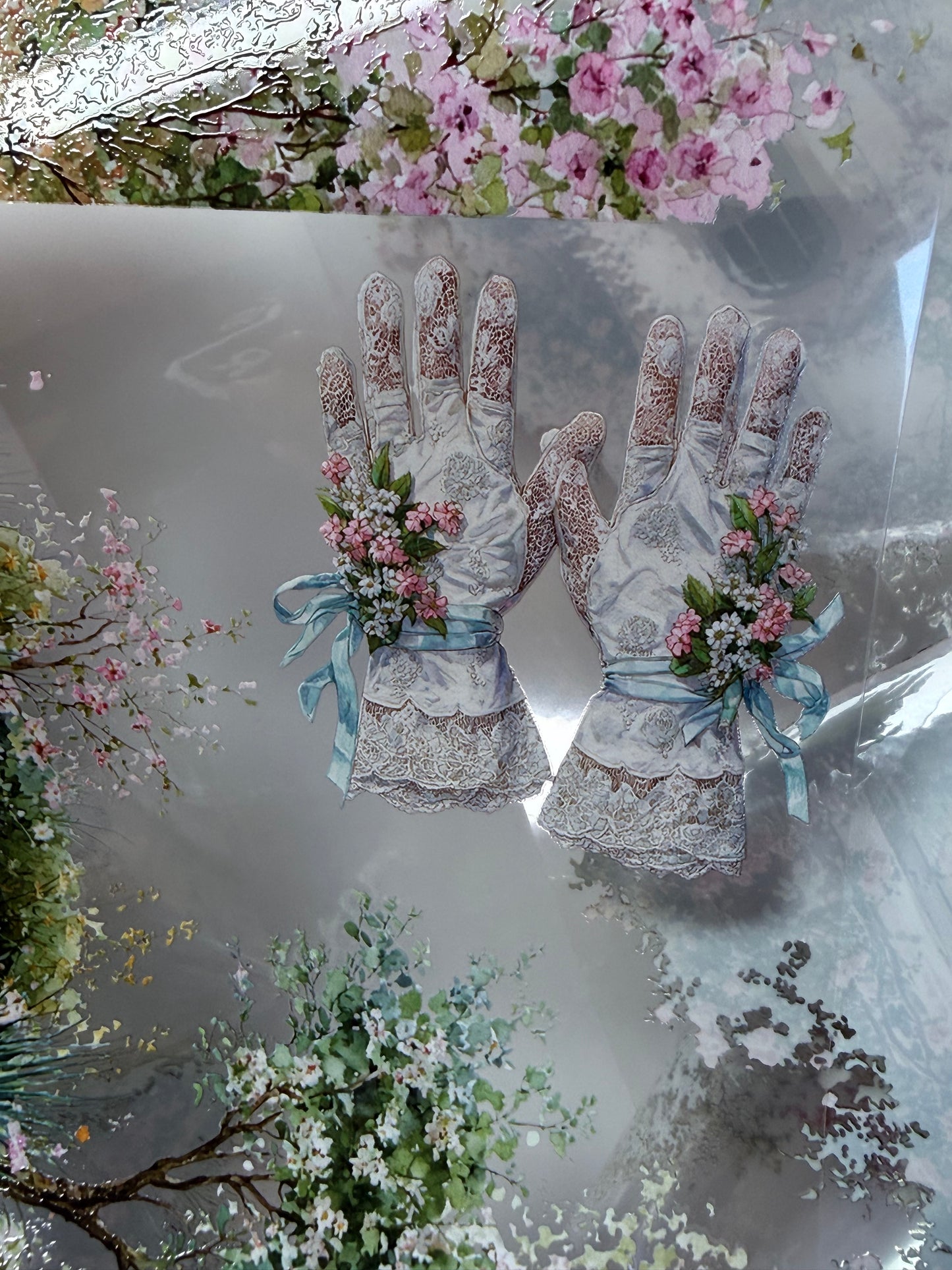 PET 3D raised Spring Landscape 5 tape,one roll fashion, junk journal, scrapbooking,bullet journal, card making.