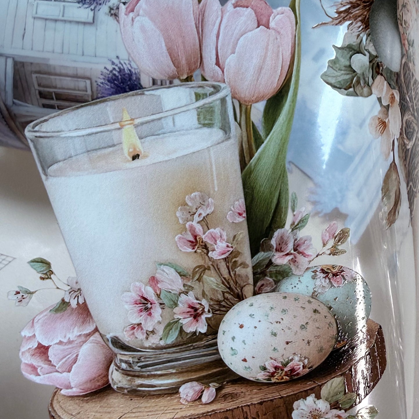 PET 3D raised Spring Landscape 4 tape,one roll fashion, junk journal, scrapbooking,bullet journal, card making.