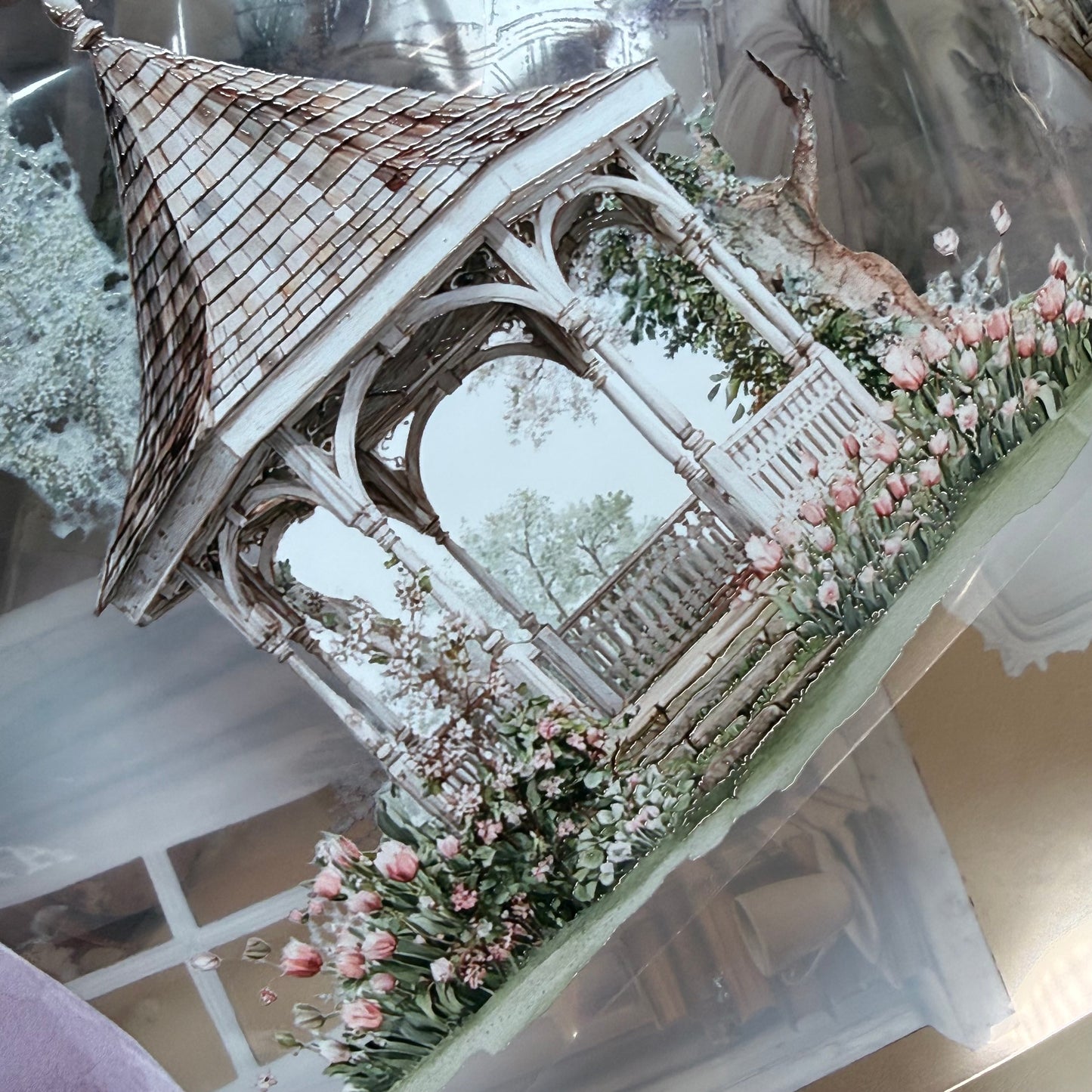 PET 3D raised Spring Landscape 4 tape,one roll fashion, junk journal, scrapbooking,bullet journal, card making.