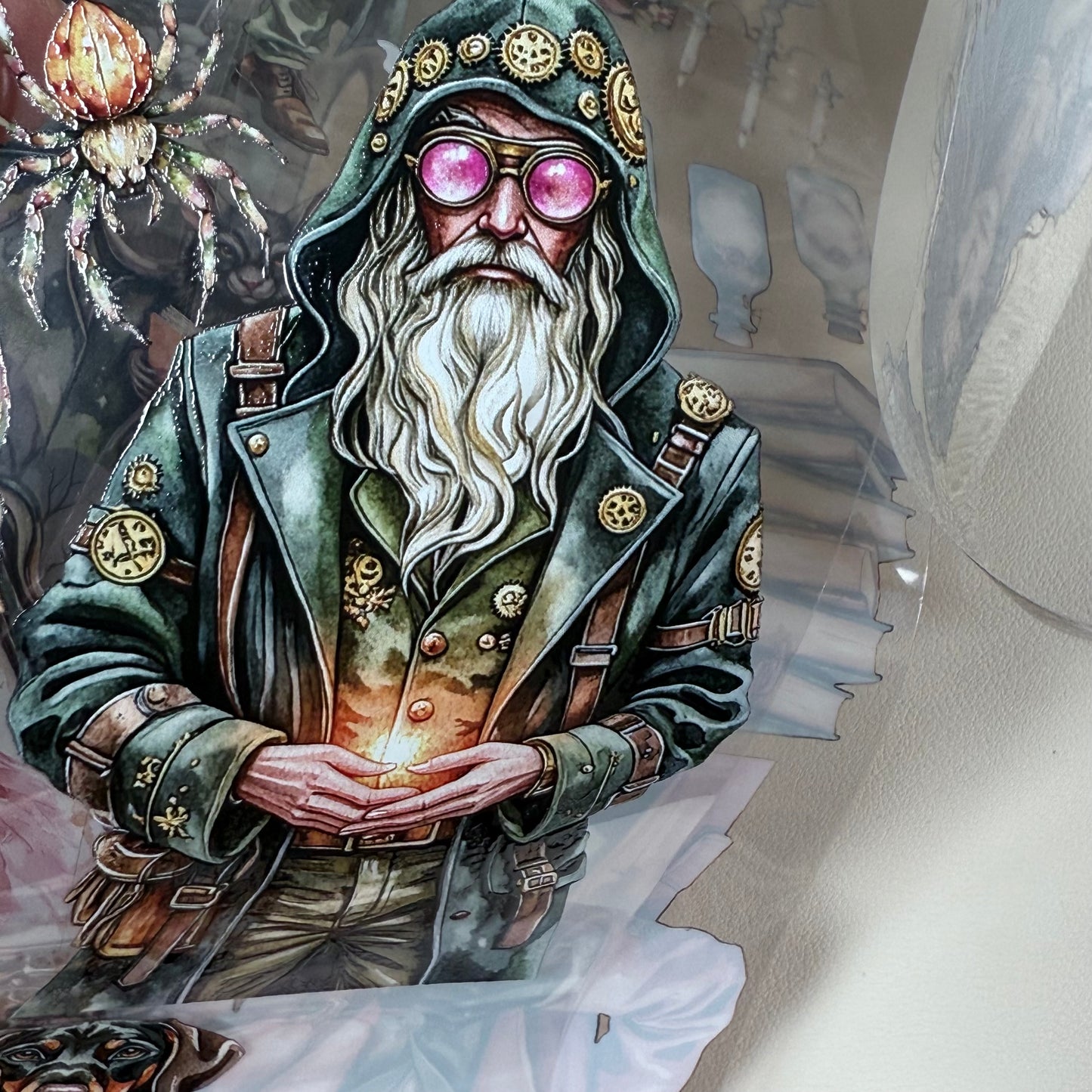 PET 3D raised Skeleton Witch and Haunted Halls tape,one roll fashion, junk journal, scrapbooking,bullet journal, card making.