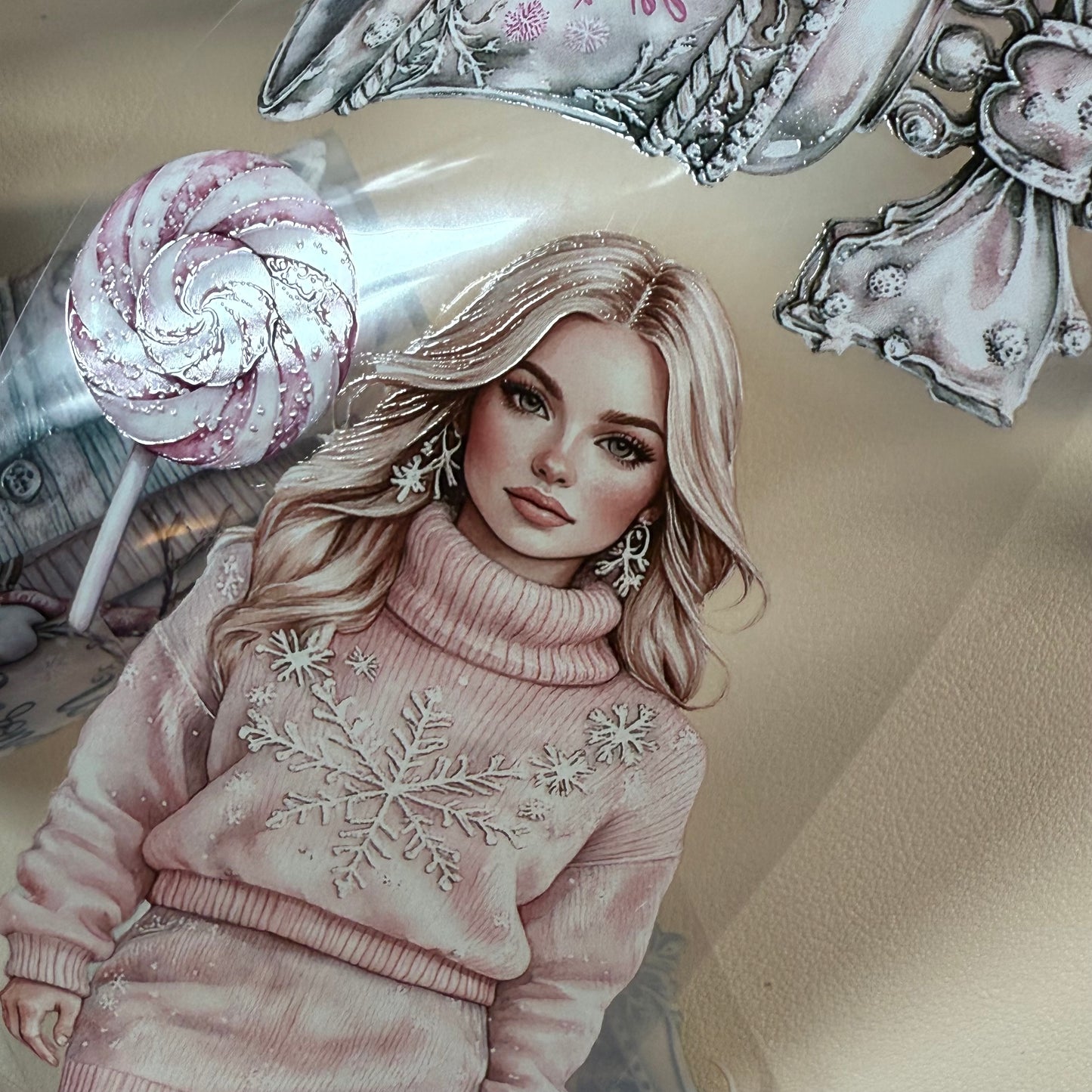 PET 3D raised Winter In The Country and in Wonderland tape,one roll fashion, junk journal, scrapbooking,bullet journal, card making.