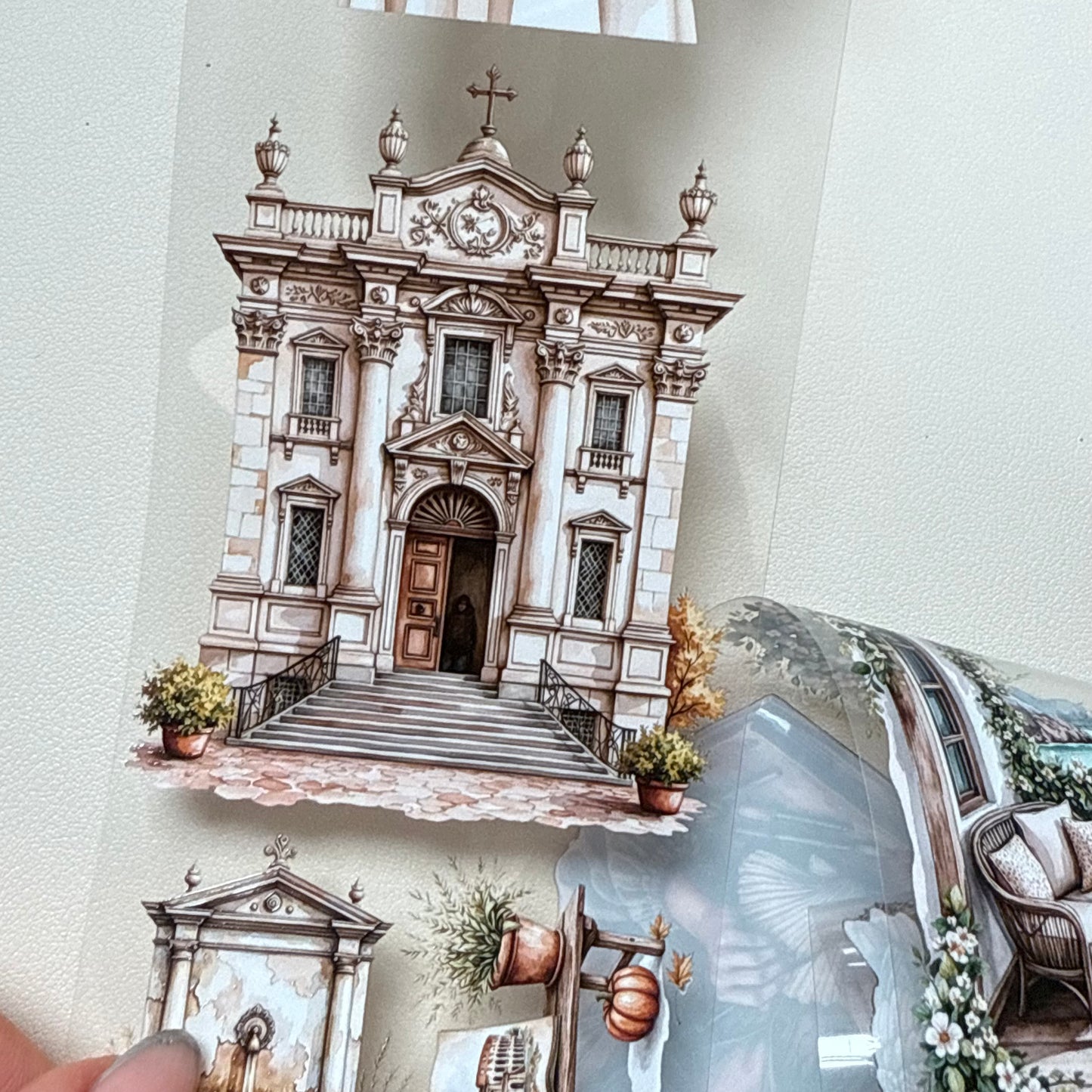 PET 3D raised Rome Rusty Fall and Weathered Beach tape,one roll fashion, junk journal, scrapbooking,bullet journal, card making.