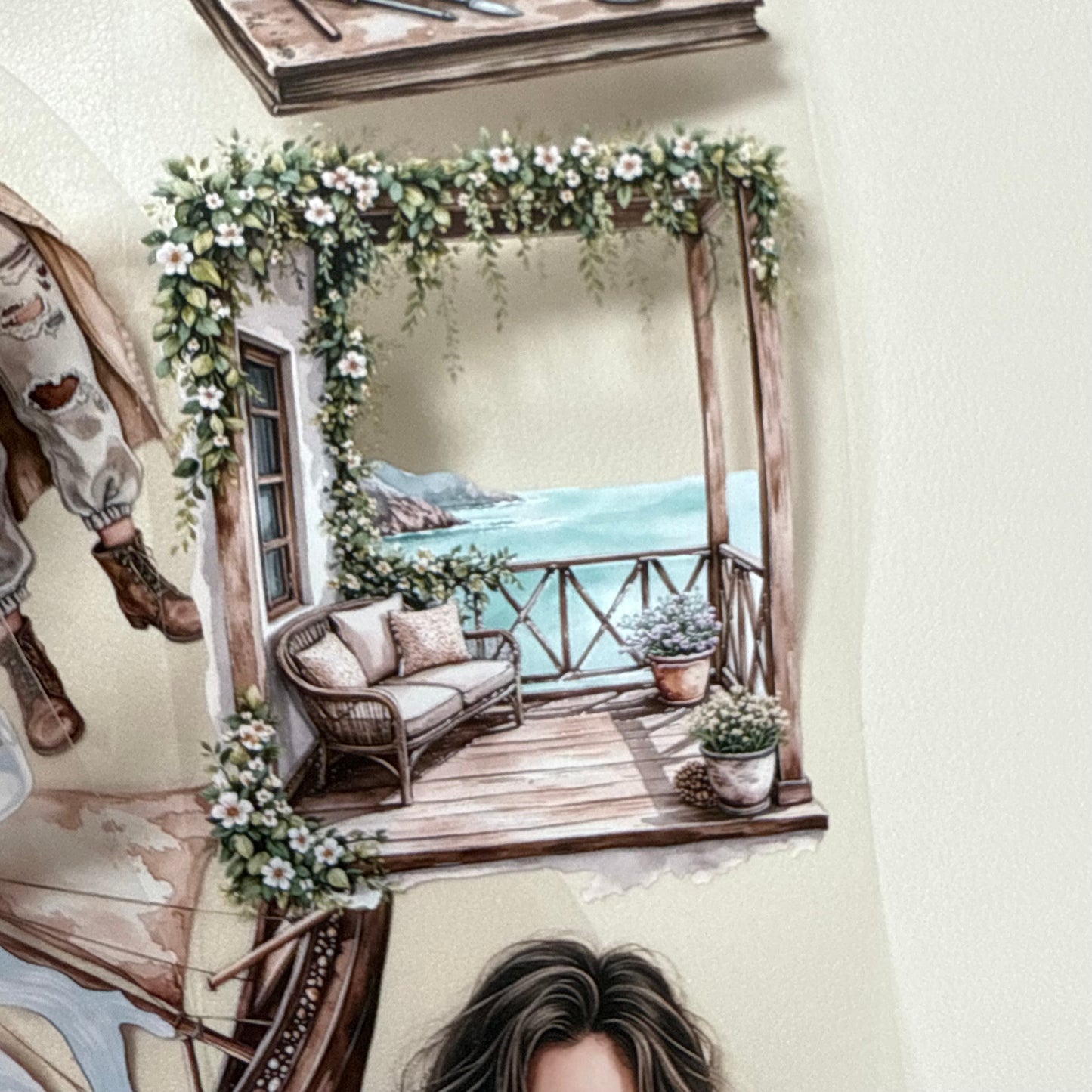 PET 3D raised Rome Rusty Fall and Weathered Beach tape,one roll fashion, junk journal, scrapbooking,bullet journal, card making.