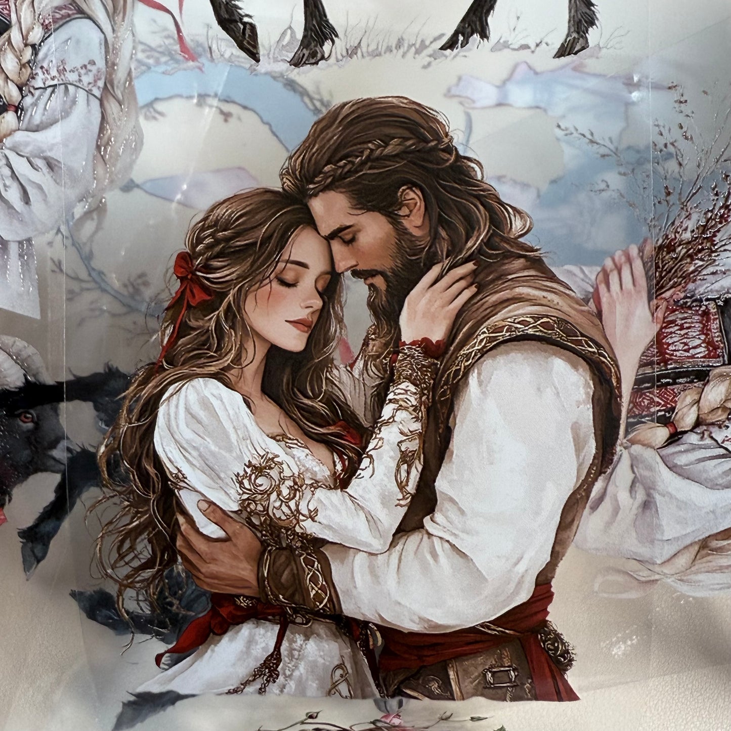 PET 3D raised Slavic Witch and Beltane day tape,one roll fashion, junk journal, scrapbooking,bullet journal, card making.