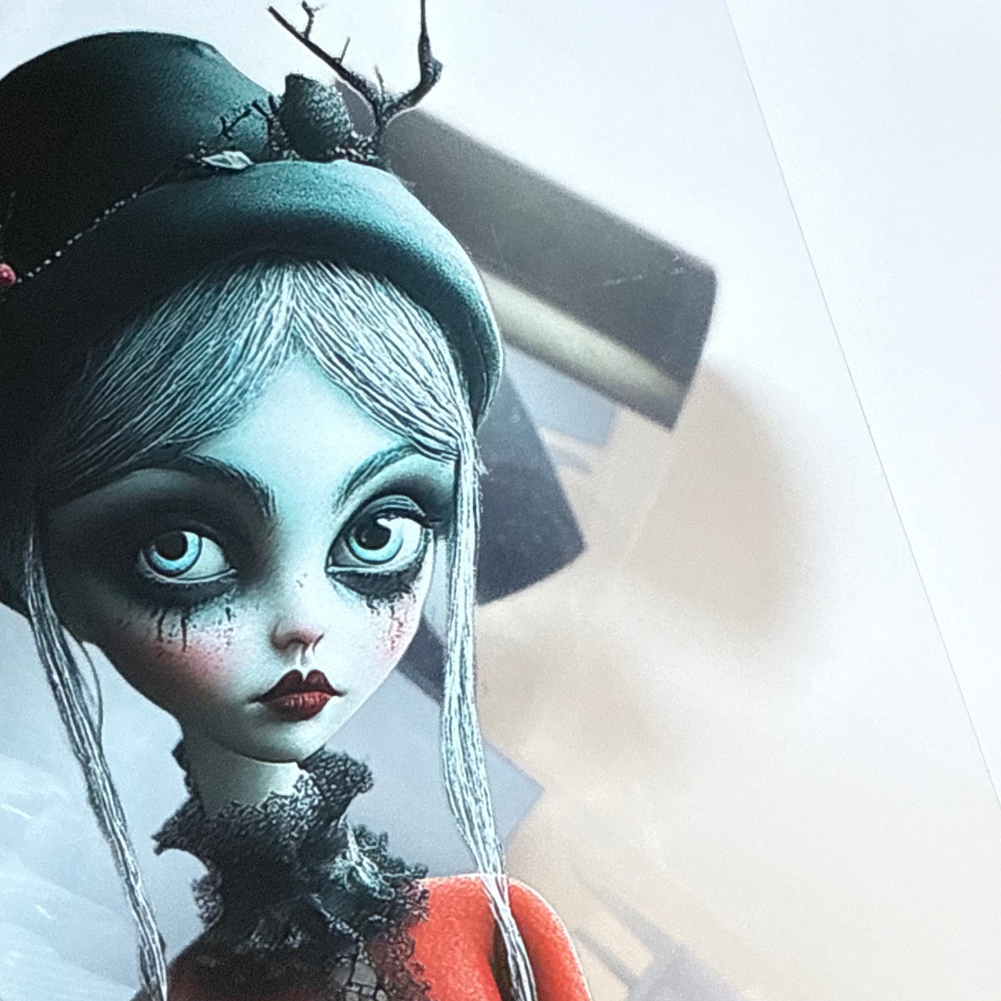 PET 3D raised Winter Woman and Goth Christmas tape,one roll fashion, junk journal, scrapbooking,bullet journal, card making.