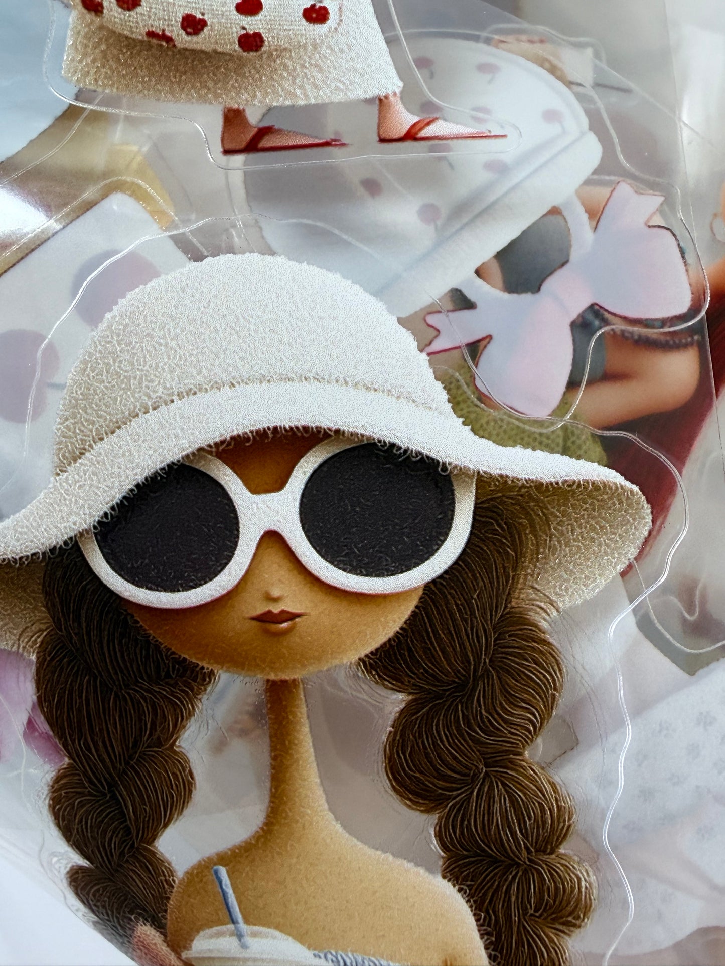 KISSCUT Whimsical Summer PET 3D raised tape,one roll fashion, junk journal, scrapbooking,bullet journal, card making.
