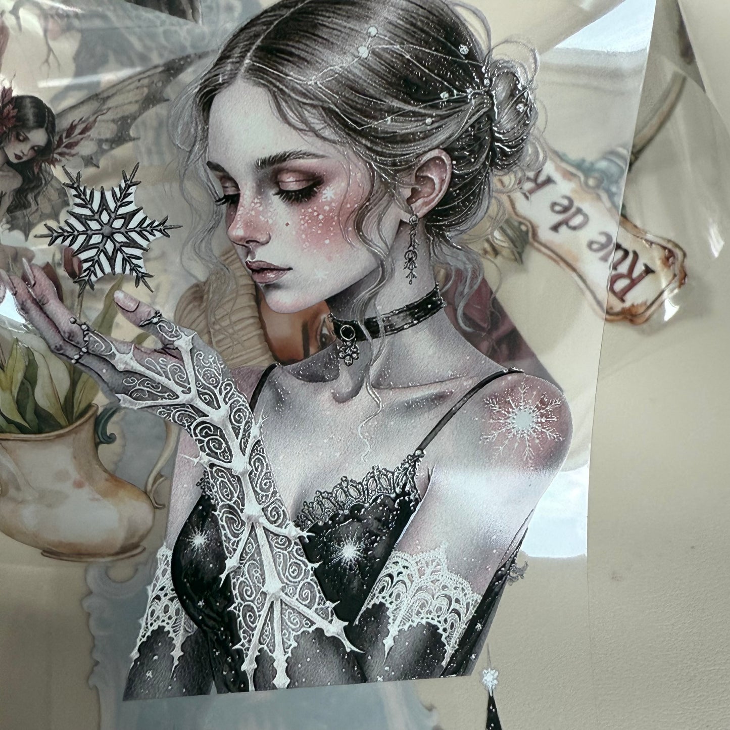 PET Cafe Terrace Dreams and Frostthorn Gothic Fairies 3D raised tape,one roll fashion, junk journal, scrapbooking,bullet journal, card making.