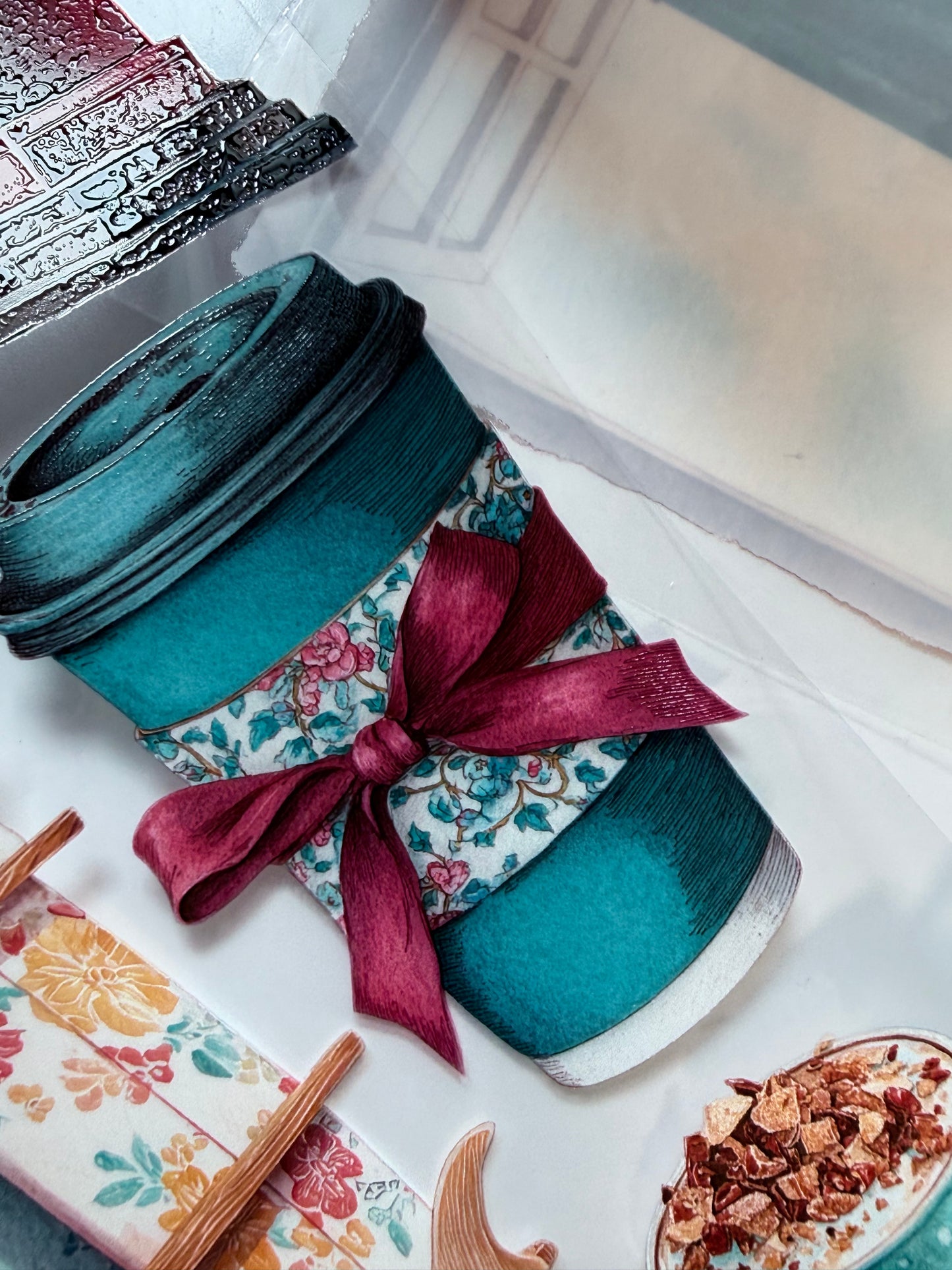 PET 3D raised Seaside coffee morning Landscape tape