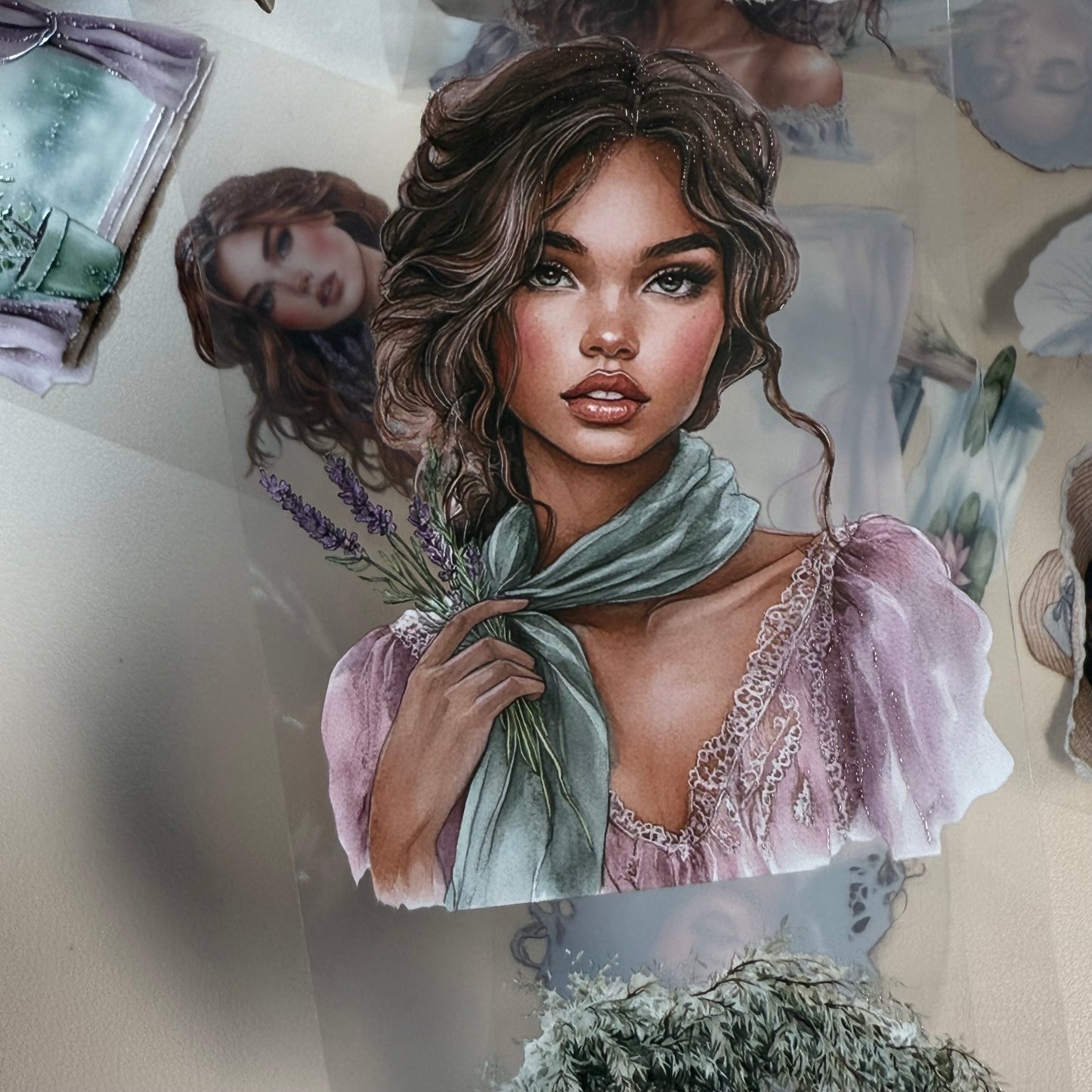 PET 3D raised Floral Drift and Deep Romance tape,one roll fashion, junk journal, scrapbooking,bullet journal, card making.