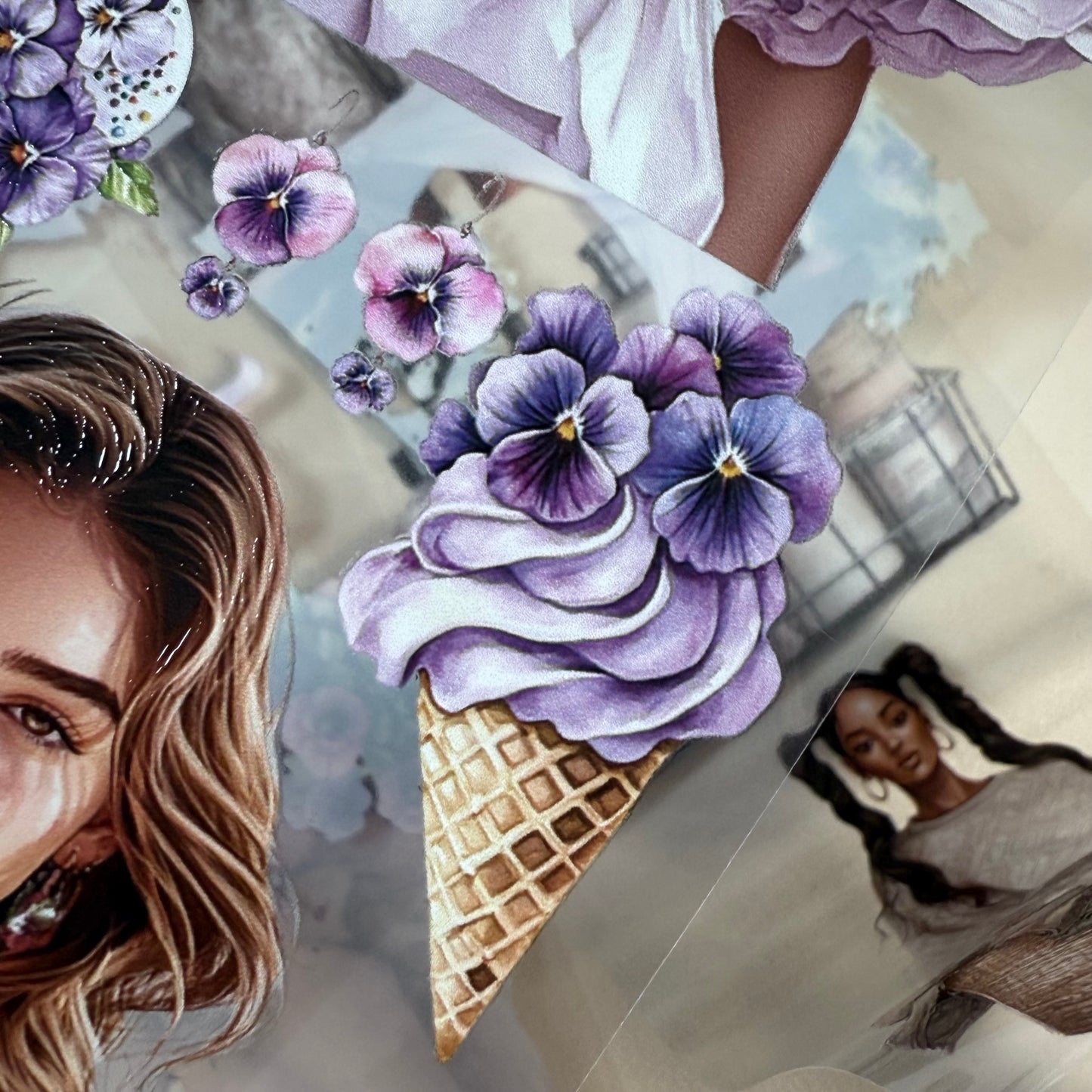 PET 3D raised Laundry day and Sunny pansies ape,one roll fashion, junk journal, scrapbooking,bullet journal, card making.