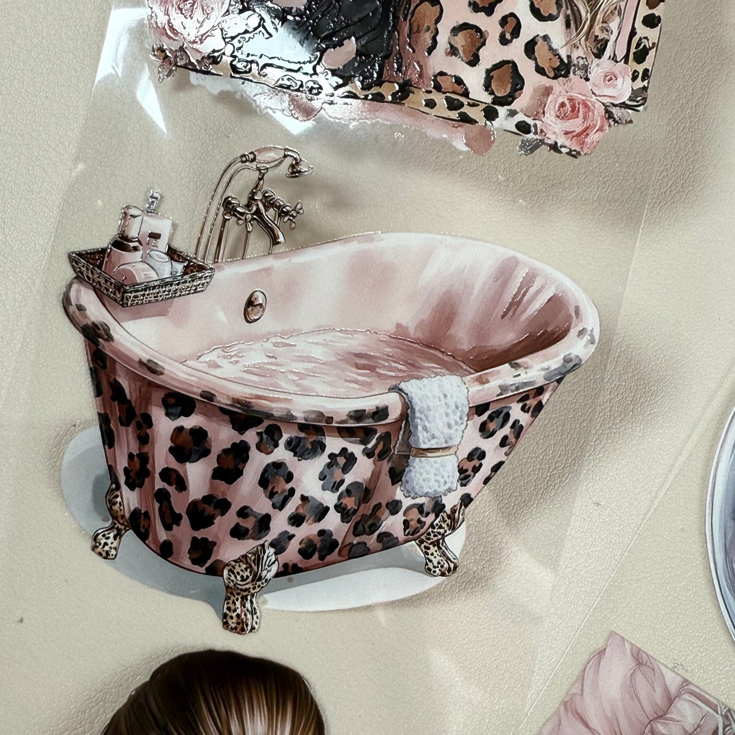 PET 3D raised Wild Love and Pink Winter Pastel tape,one roll fashion, junk journal, scrapbooking,bullet journal, card making.