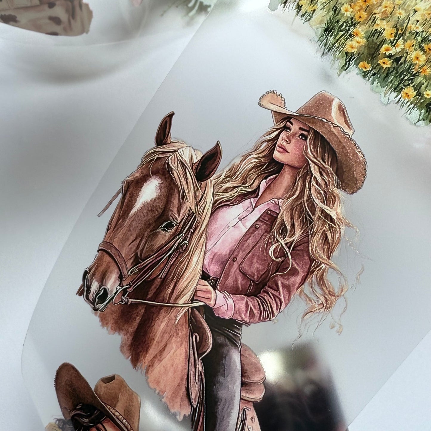 PET 3D raised Disco Cowgirl and Howdy Gals tape,one roll fashion, junk journal, scrapbooking,bullet journal, card making.