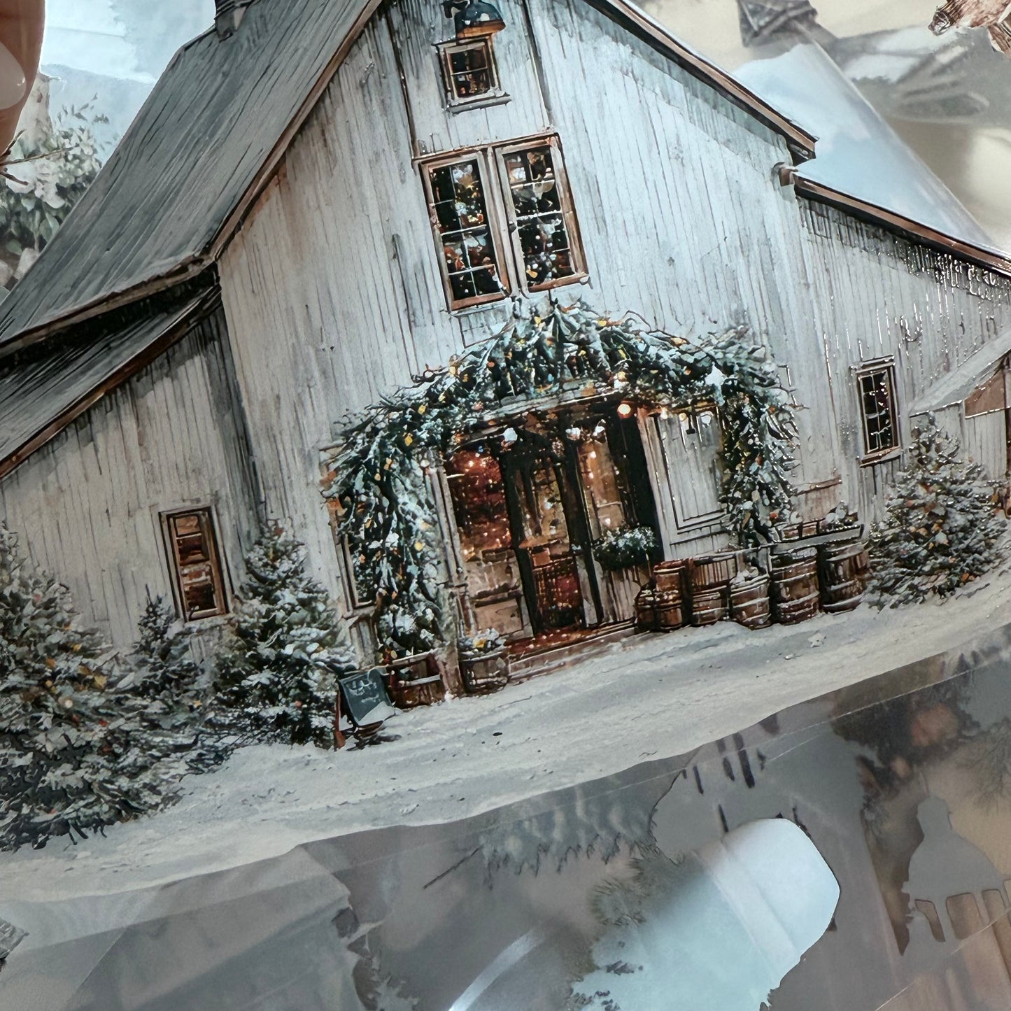 PET 3D raised Winter Landscape3 tape,one roll fashion, junk journal, scrapbooking,bullet journal, card making.