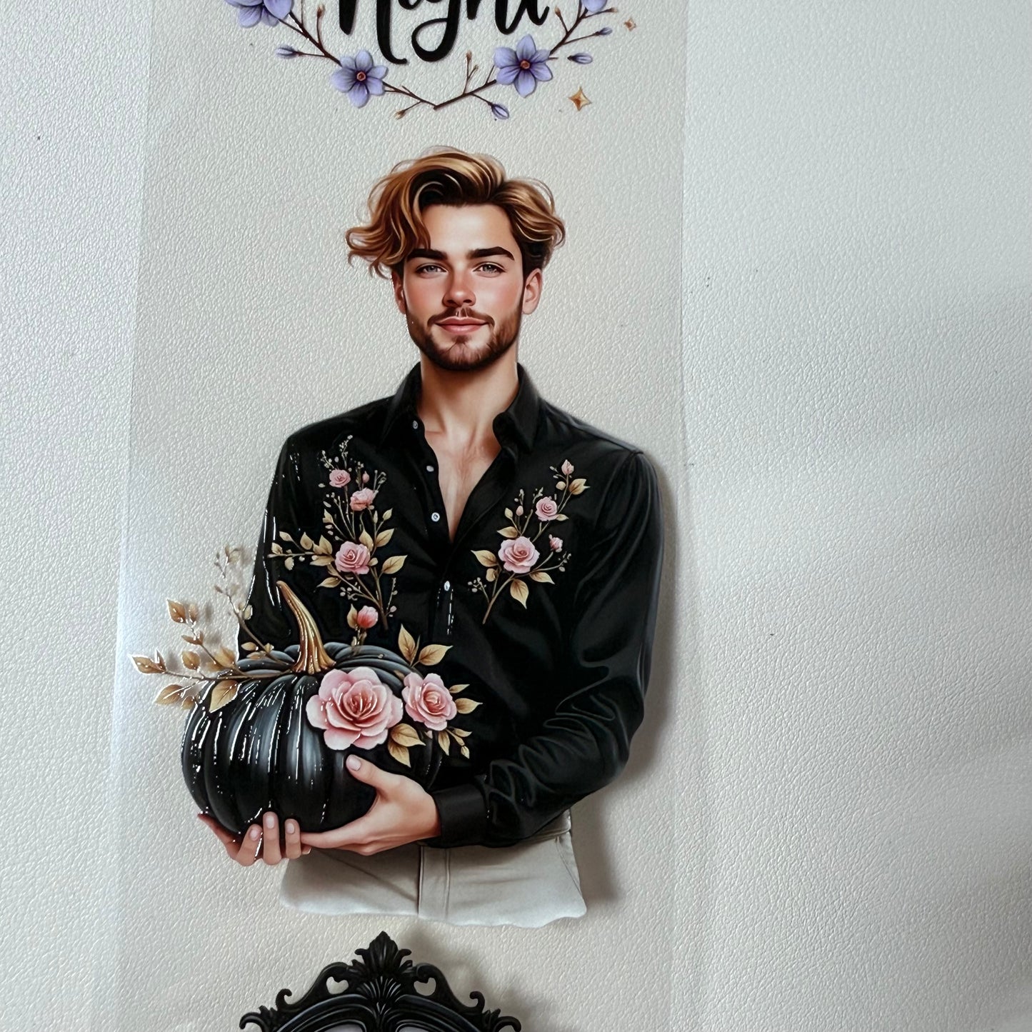 PET 3D raised Floral Halloween and movie night tape,one roll fashion, junk journal, scrapbooking,bullet journal, card making.