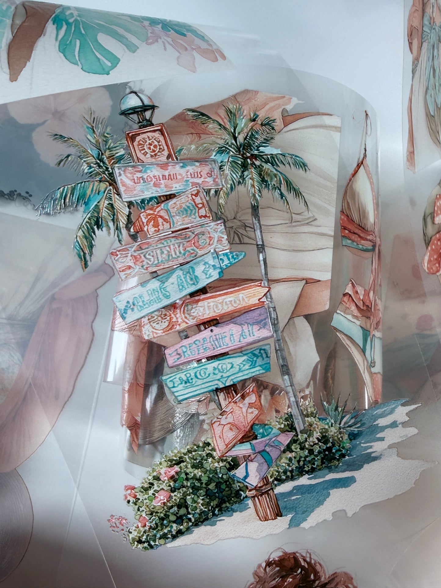Tropical Island and Coastal Summer PET 3D raised tape