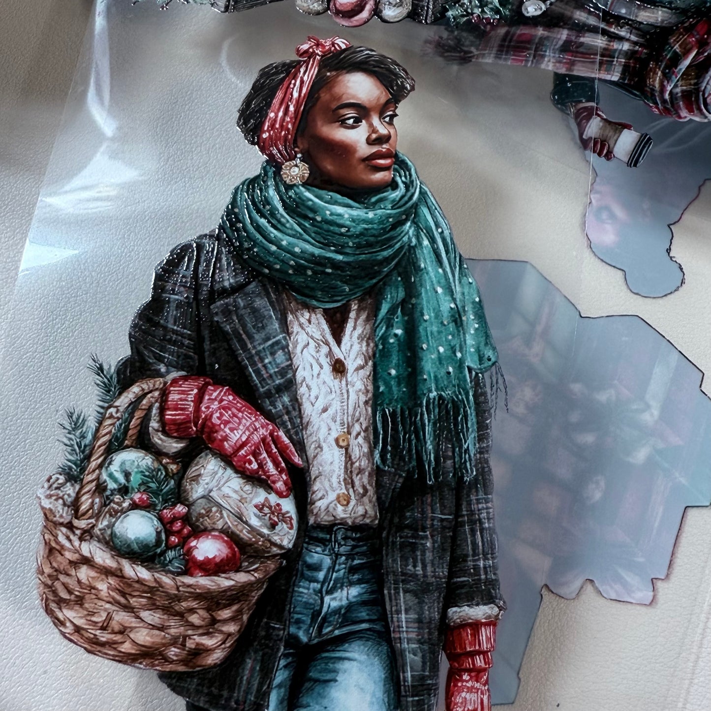 PET 3D raised Christmas Market and Frosted Winter tape,one roll fashion, junk journal, scrapbooking,bullet journal, card making.