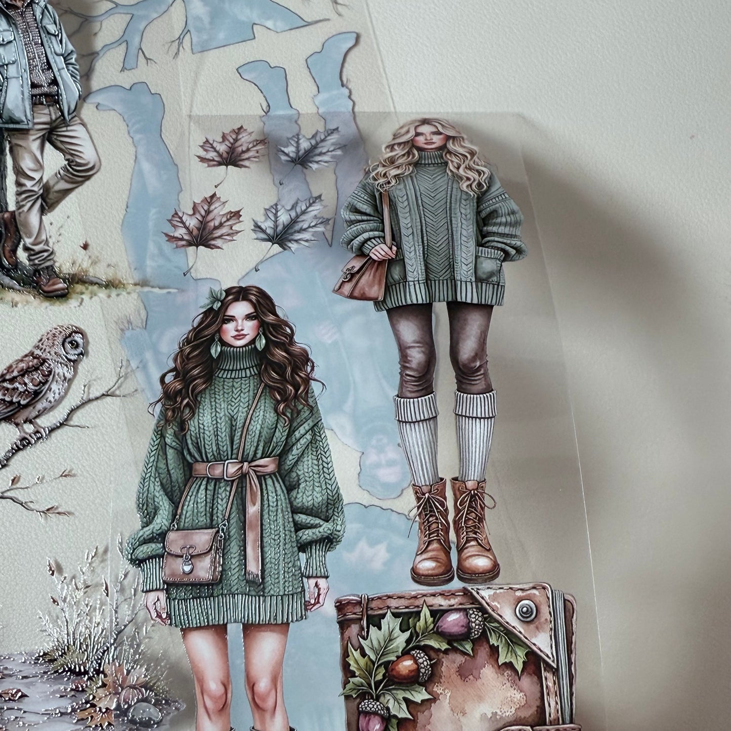 PET 3D raised Autumn Quiet Wanderlust and Autumn In Japan tape,one roll fashion, junk journal, scrapbooking,bullet journal, card making.