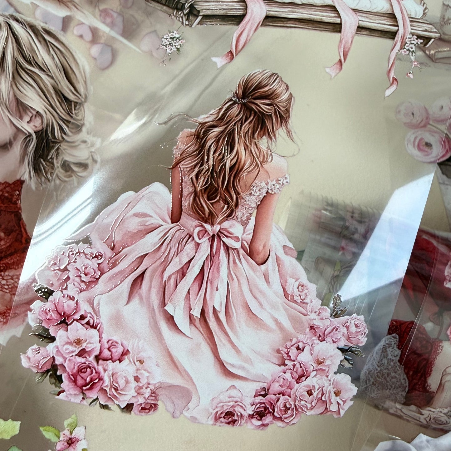 Heart to Heart and Romantic Spring PET 3D raised tape,one roll fashion, junk journal, scrapbooking,bullet journal, card making.