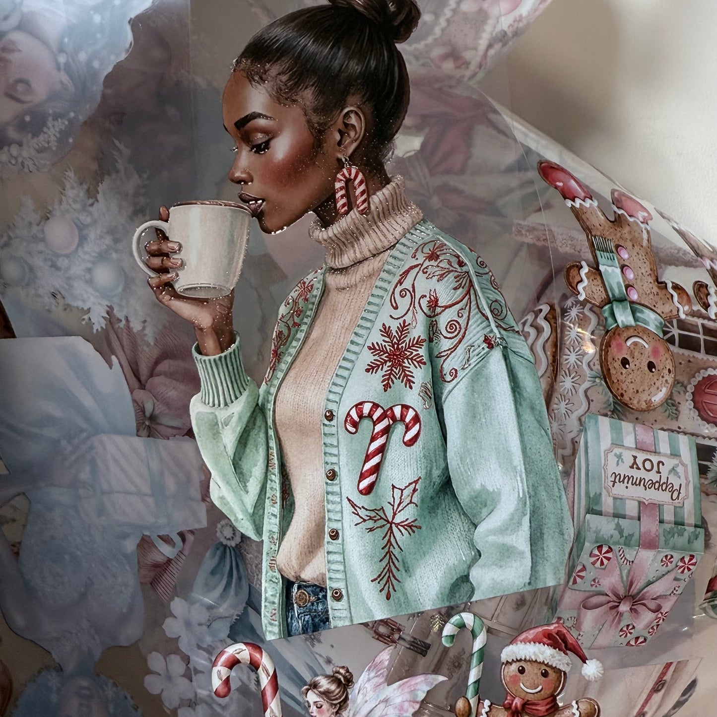 PET 3D raised Candy Cane Lane2 and Holiday Dreams tape,one roll fashion, junk journal, scrapbooking,bullet journal, card making.