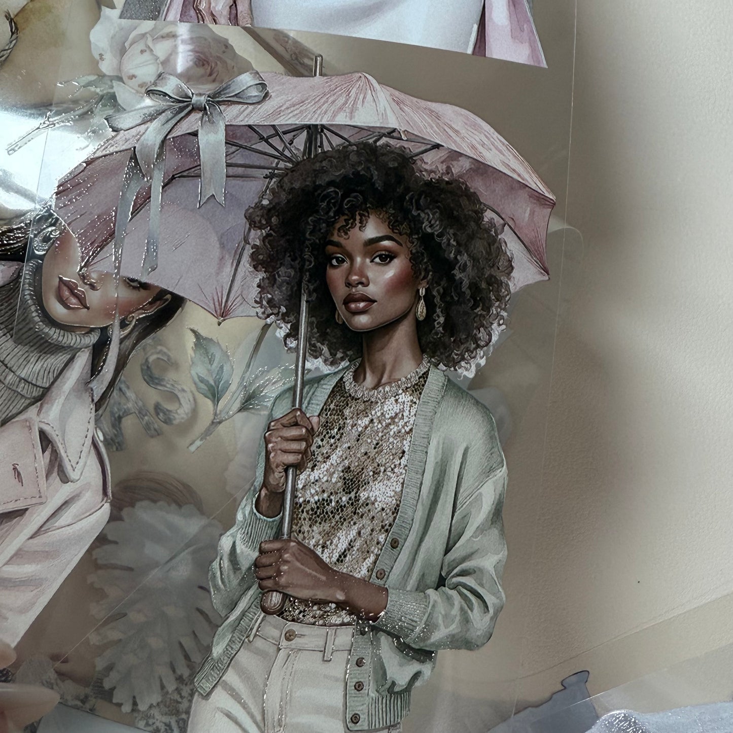 PET 3D raised Blush Noel Studio and Rustic Christmas tape,one roll fashion, junk journal, scrapbooking,bullet journal, card making.