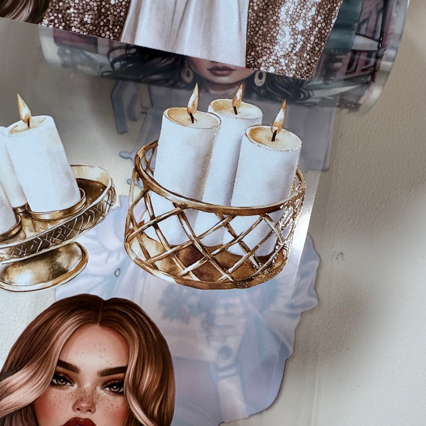 PET 3D raised The Giftmakers and Golden Tidings tape,one roll fashion, junk journal, scrapbooking,bullet journal, card making.