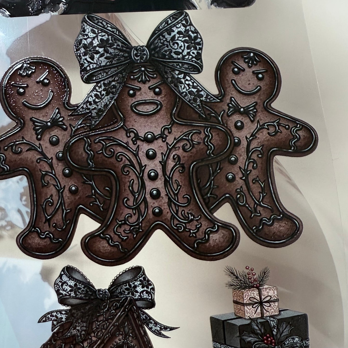 PET 3D raised Silent Yuletide and Light Academia Christmas tape,one roll fashion, junk journal, scrapbooking,bullet journal, card making.