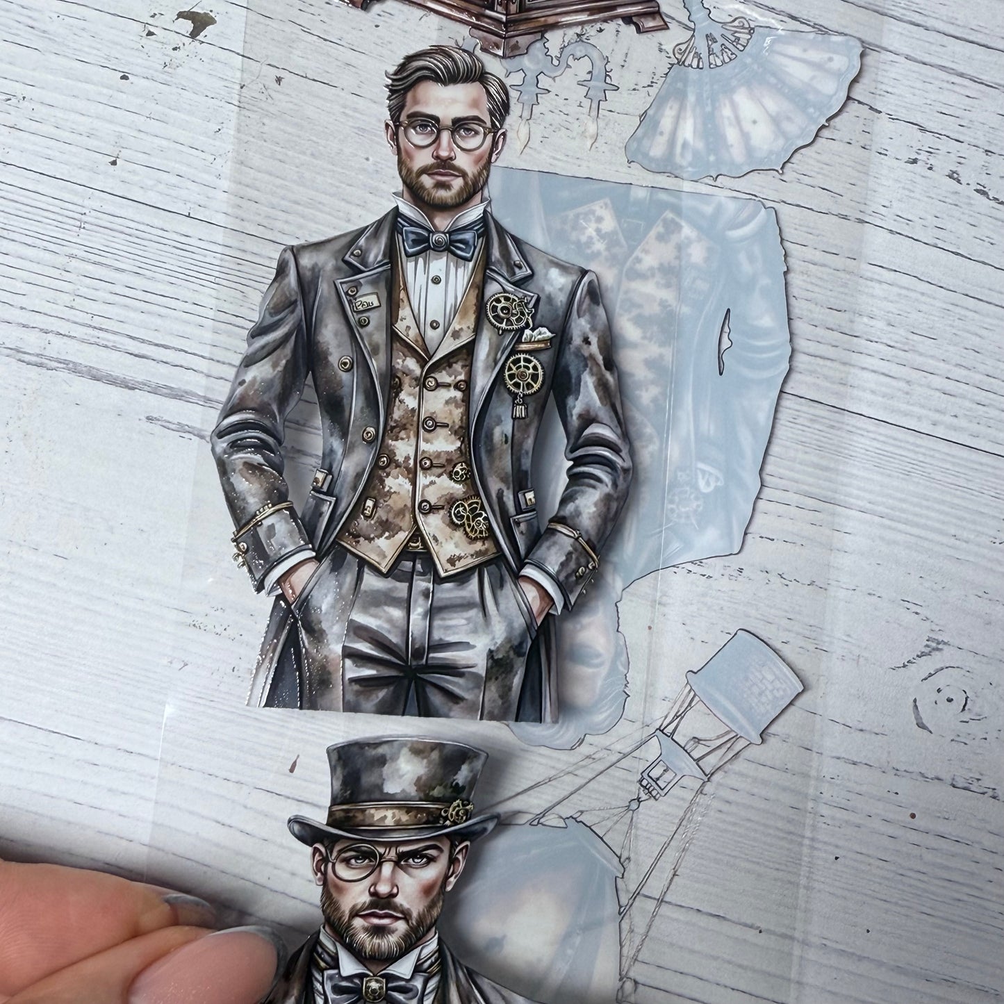 PET 3D raised Steampunk ballroom soiree and Autumn in the country tape,one roll fashion, junk journal, scrapbooking,bullet journal, card making.